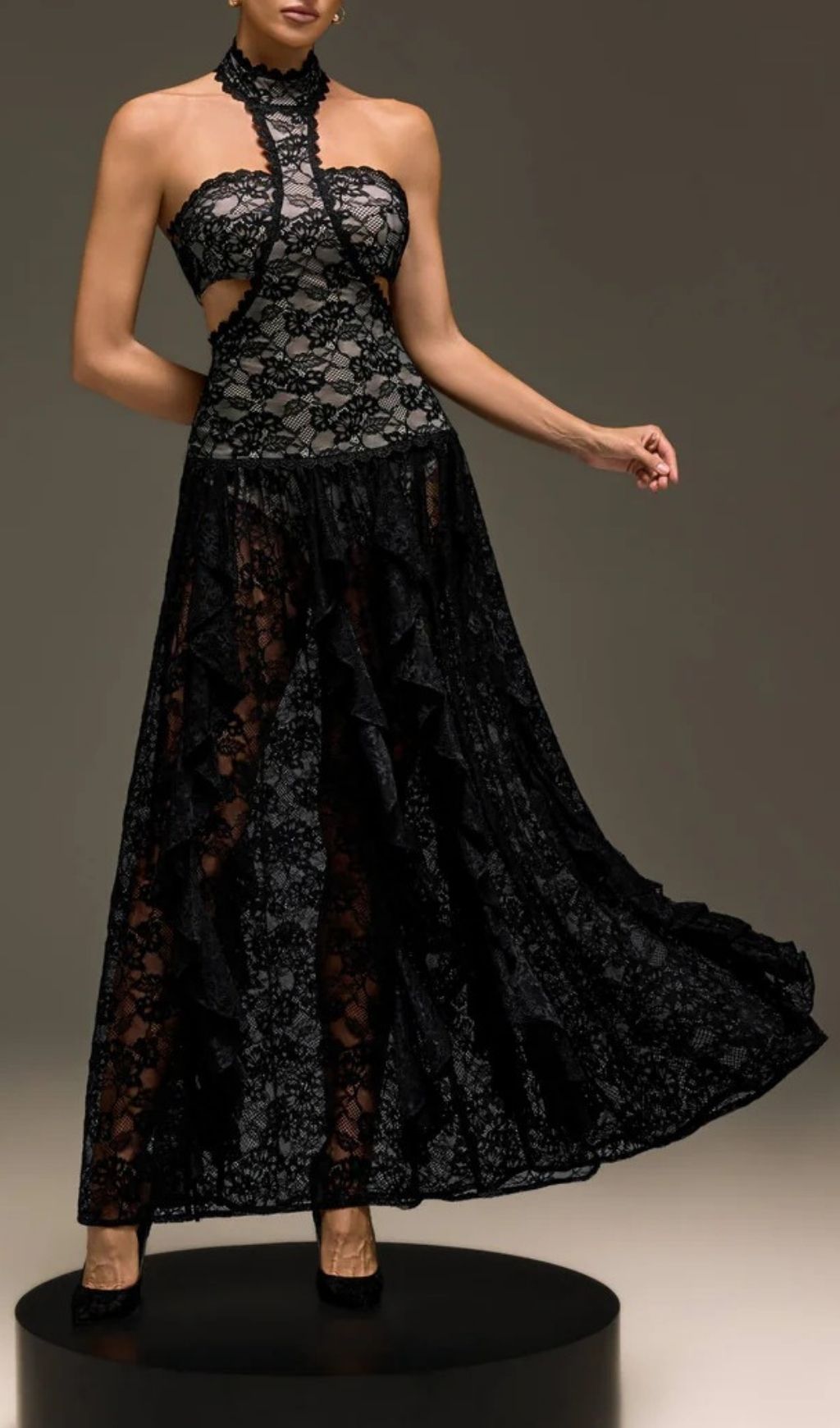 207a8173f9585904f6e9fc7dad2b7d8d.jpg Fashionslee Women Gavelyn Halterneck Cutout Lace Maxi Dress In Black