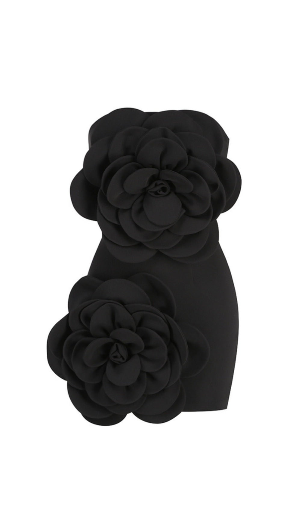 2087af366937cd88d70c1f9aad4a3134.jpeg Fashionslee Women Annabeth Black Flower Bind Mini Dress
