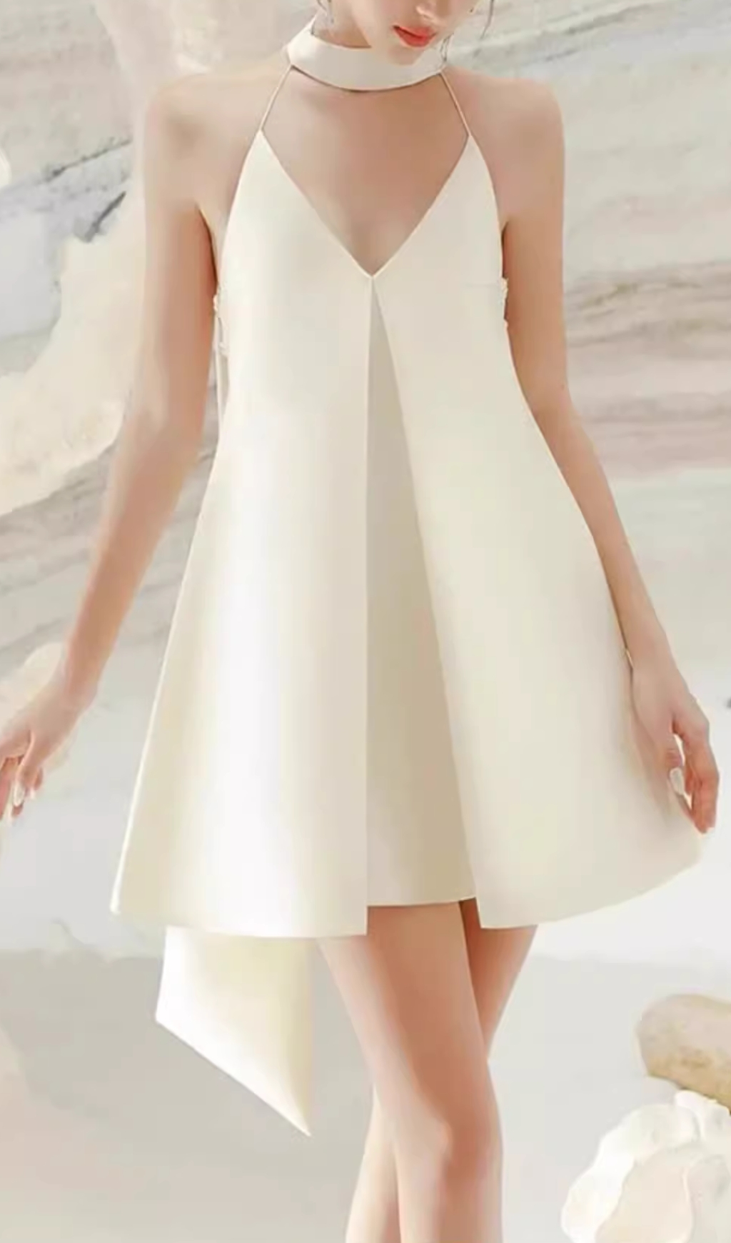 20d109d4dce4c182f272d852e5a05233.jpg Fashionslee Women Elisa Halterneck Pearl Backless Mini Dress