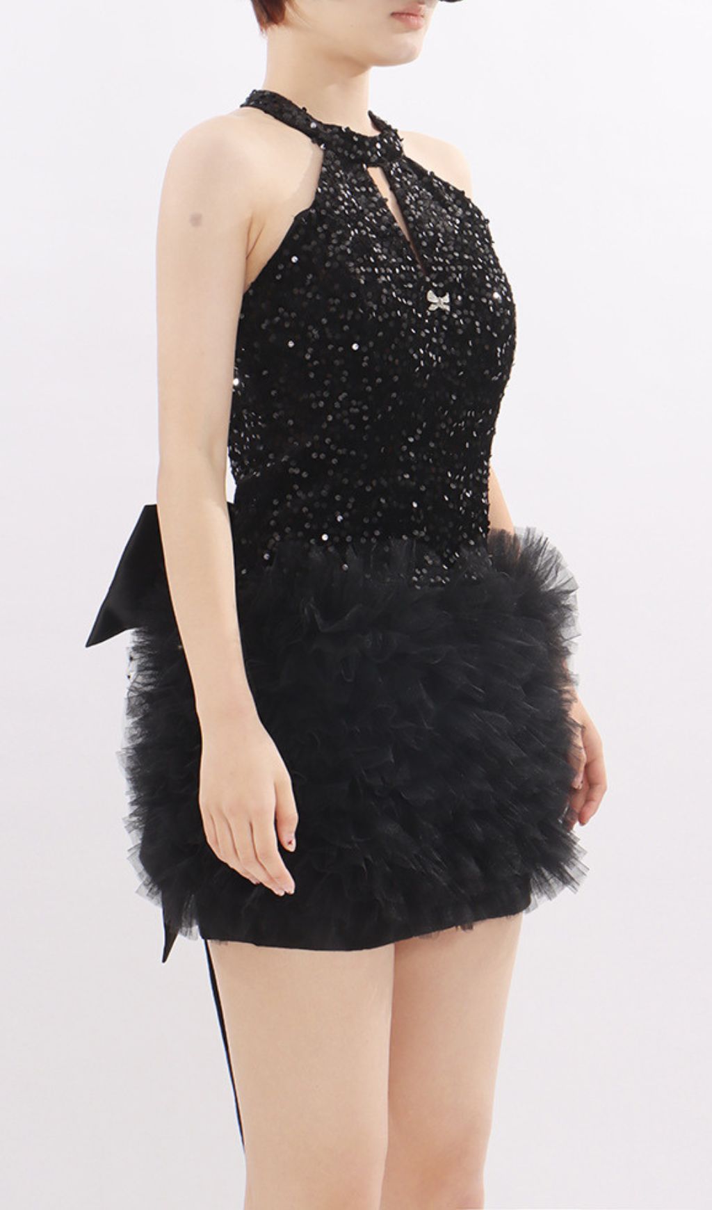 212f3f7805df027f969156f38d044bfe.jpg Fashionslee Women Kalia Black Halter Sequin Mini Dress
