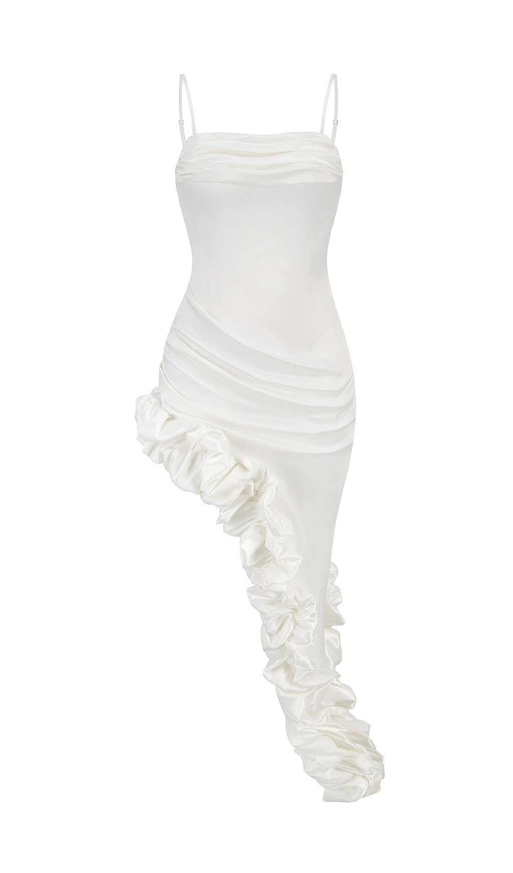 Fashionslee Women Abigail White Pleated Maxi Dress