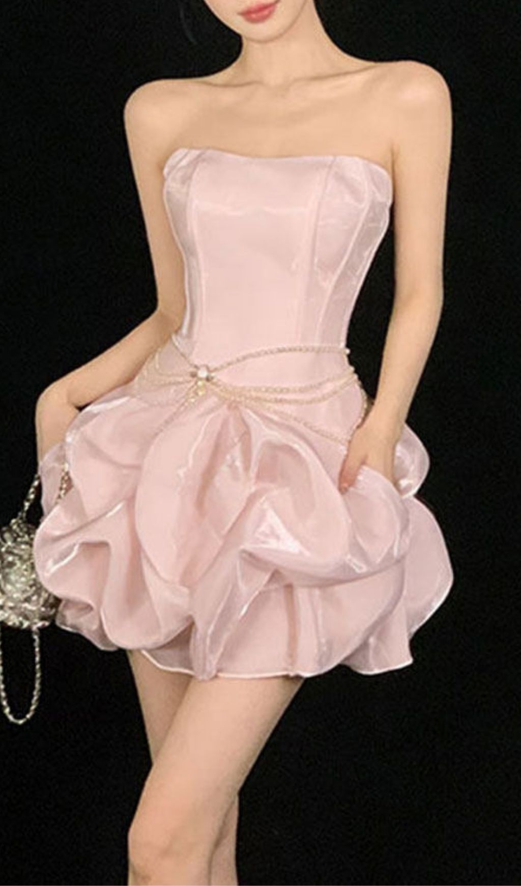 Fashionslee Women Krisalyn Pink Strapless Mini Dress