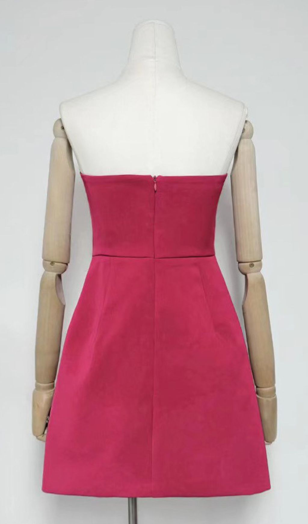 21811dd70bd2e6d5ee859053dfd670ac.jpg Fashionslee Women Huy Rose Red Strapless Flower Mini Dress