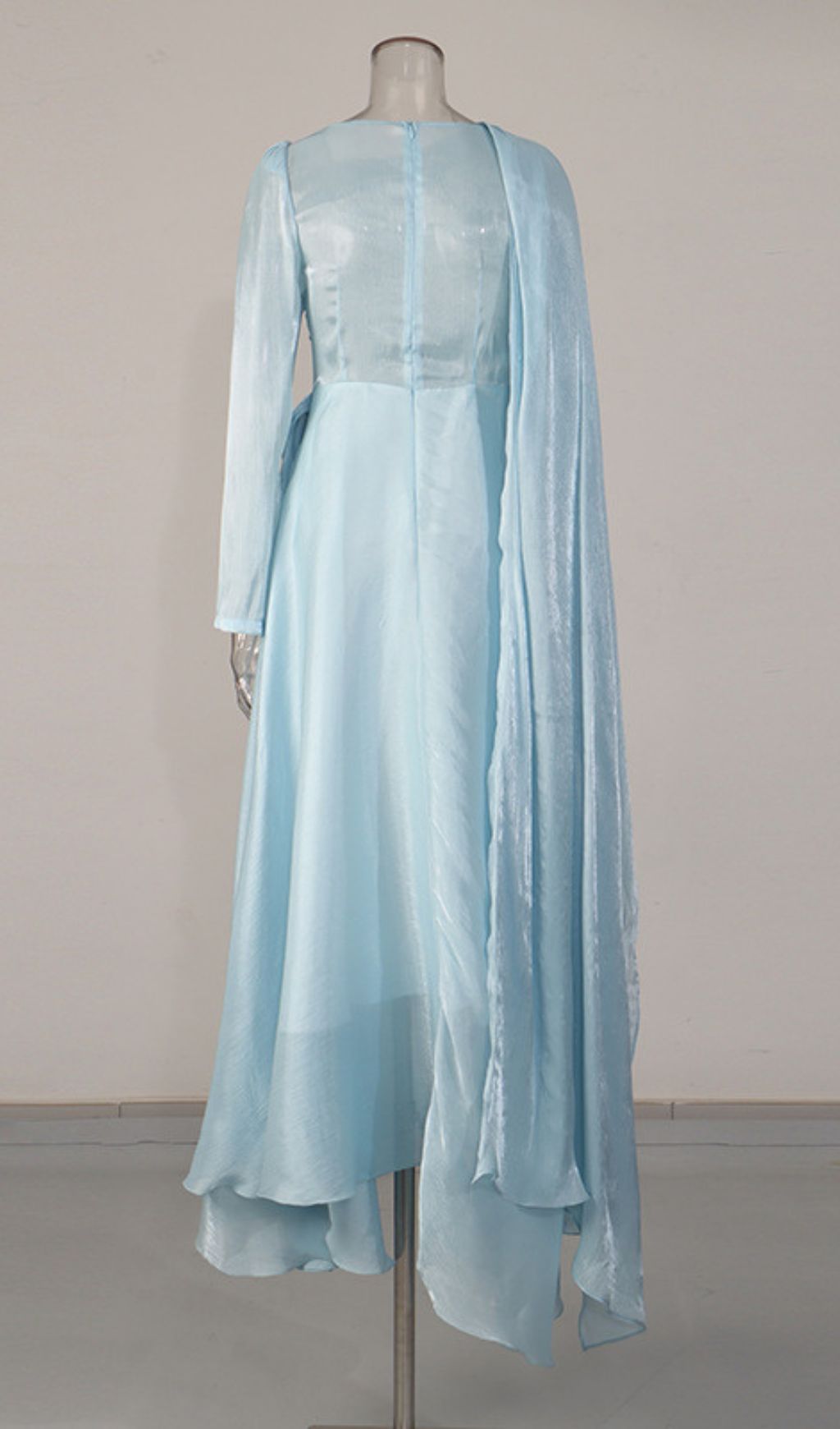 Fashionslee Women Kachina Blue Long Sleeve Maxi Dress
