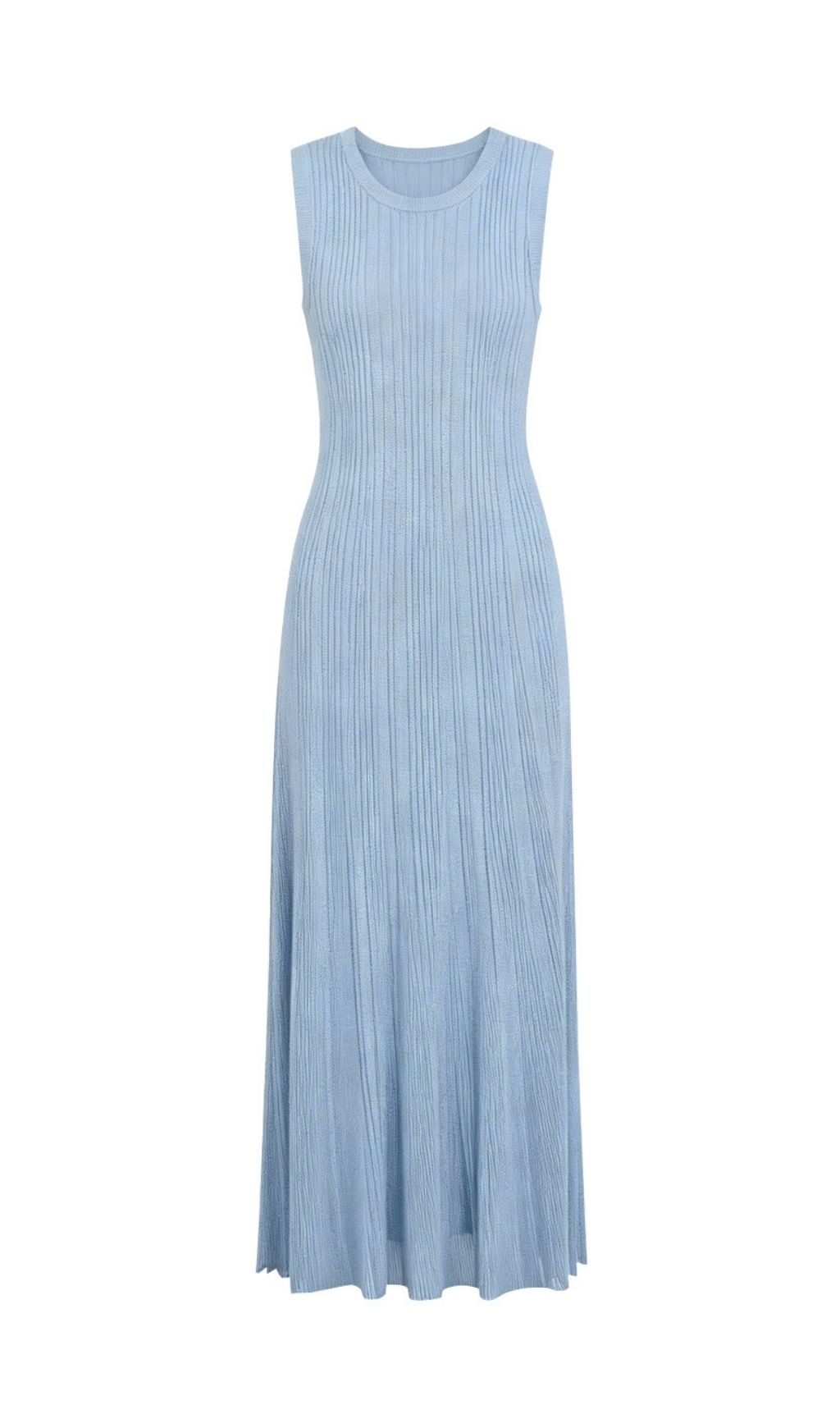 Fashionslee Women Kiandra Blue Sleeveless Knit Maxi Dress