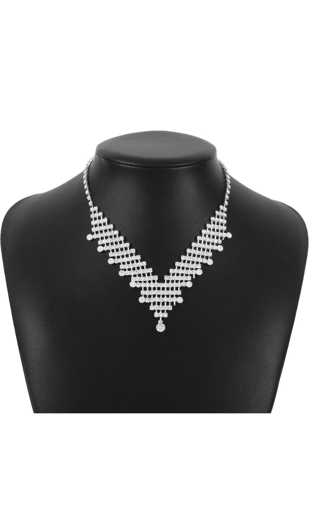 21962fa202aaab8560bb8eb41d734f88.jpeg Fashionslee Women Silver Rhinestone V-Shaped Necklace