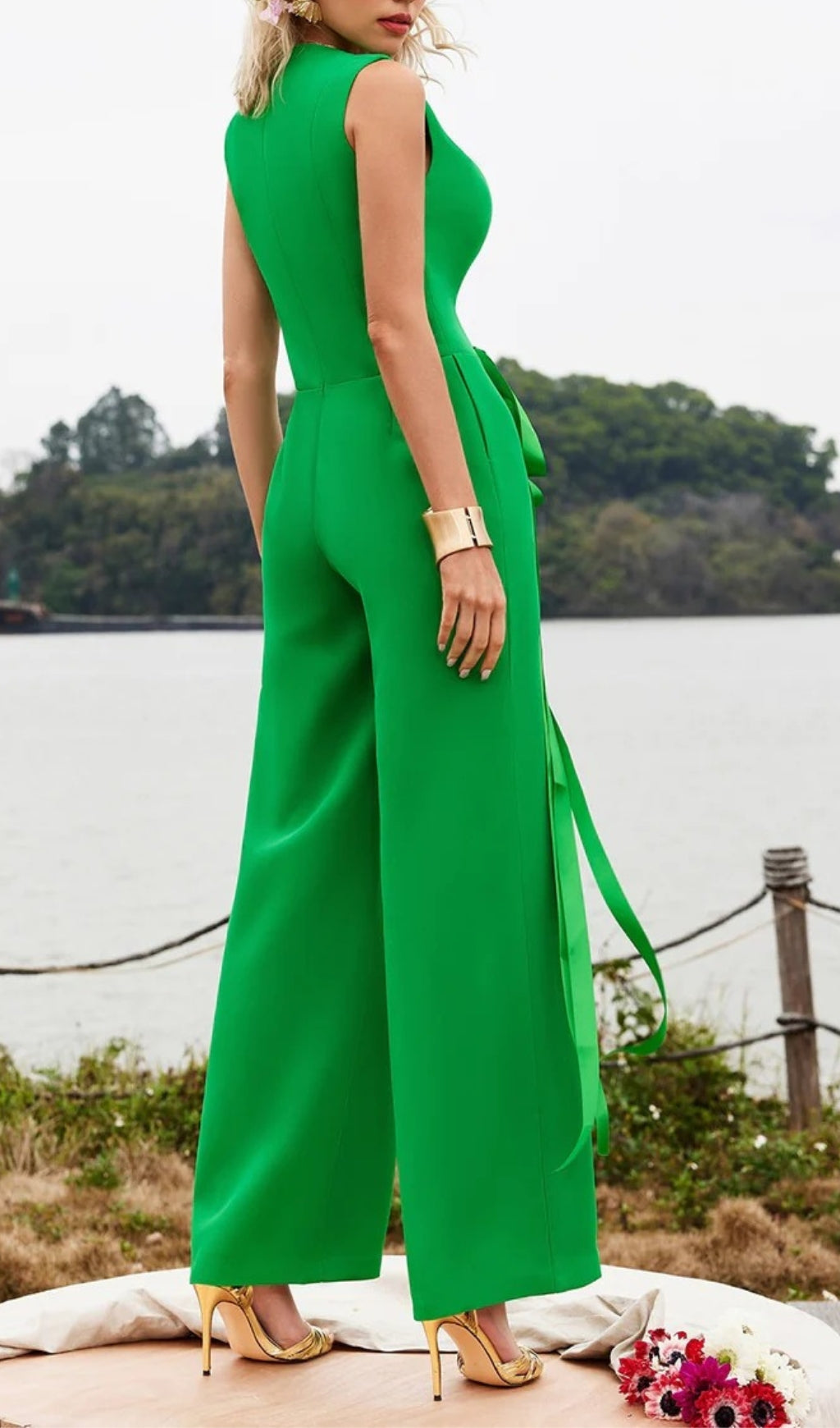 Fashionslee Women Addy Sleeveless Lacing Jumpsuit