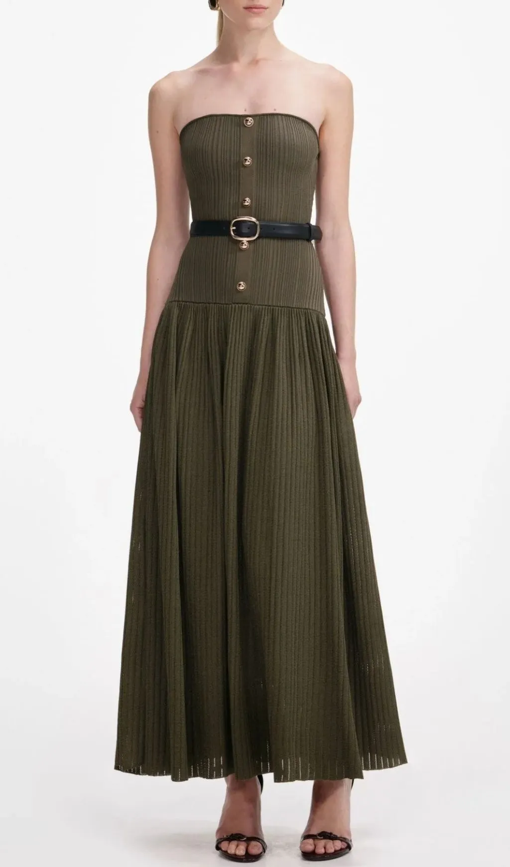 STRAPLESS KNIT MAXI DRESS - TRENDING AESTHETIC