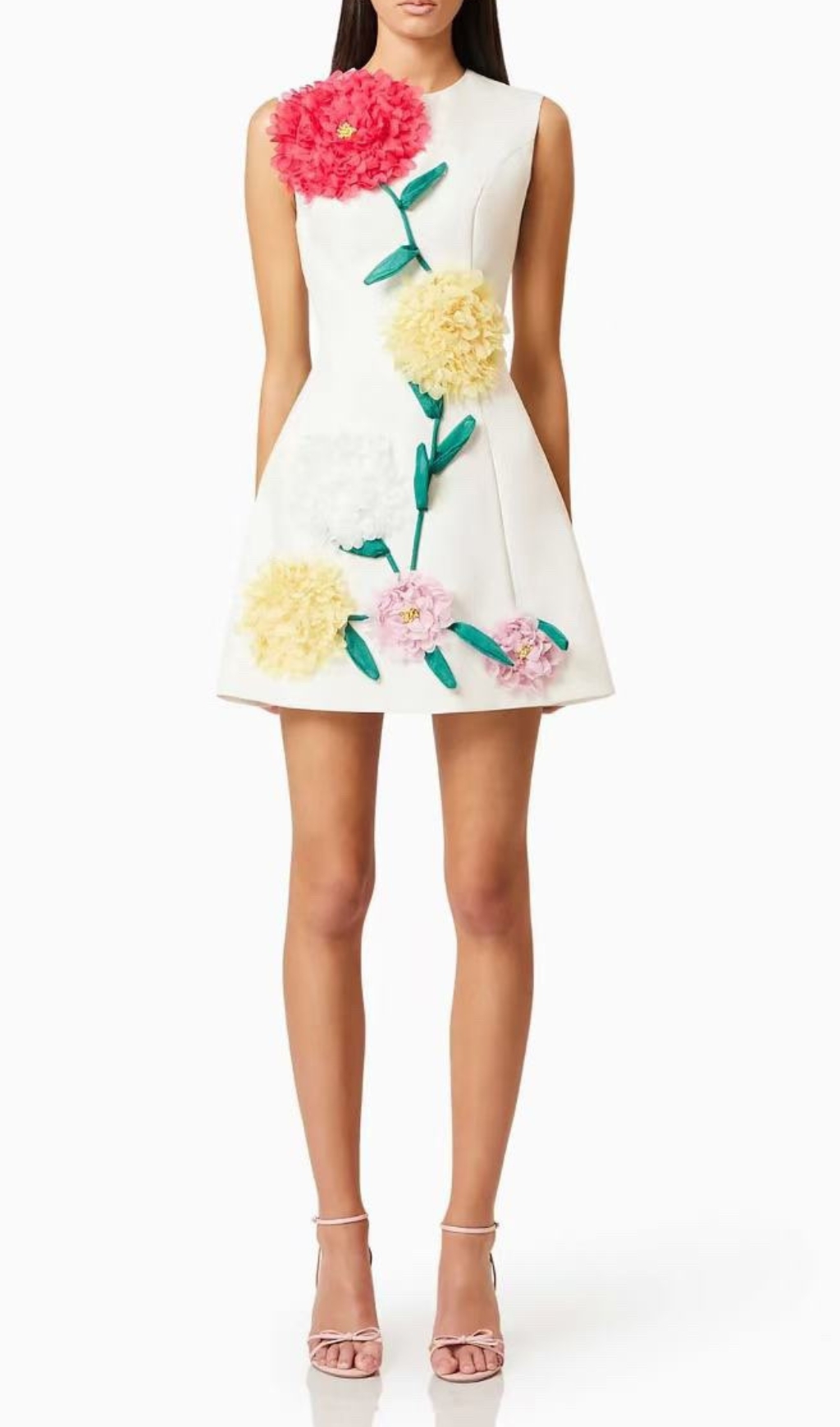Fashionslee Women Erica White Flower Mini Dress