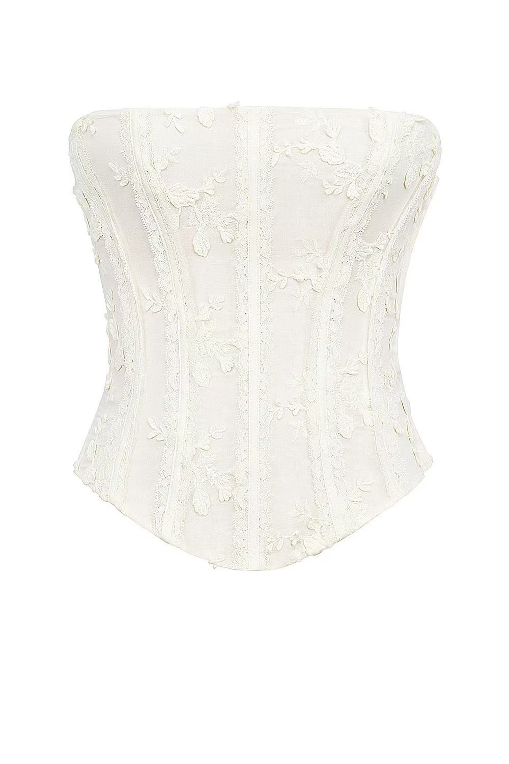 2257ef7e8596dc940d6b1519052eb993.jpg Fashionslee Women Clarke White Flower Corset Two-Piece Set