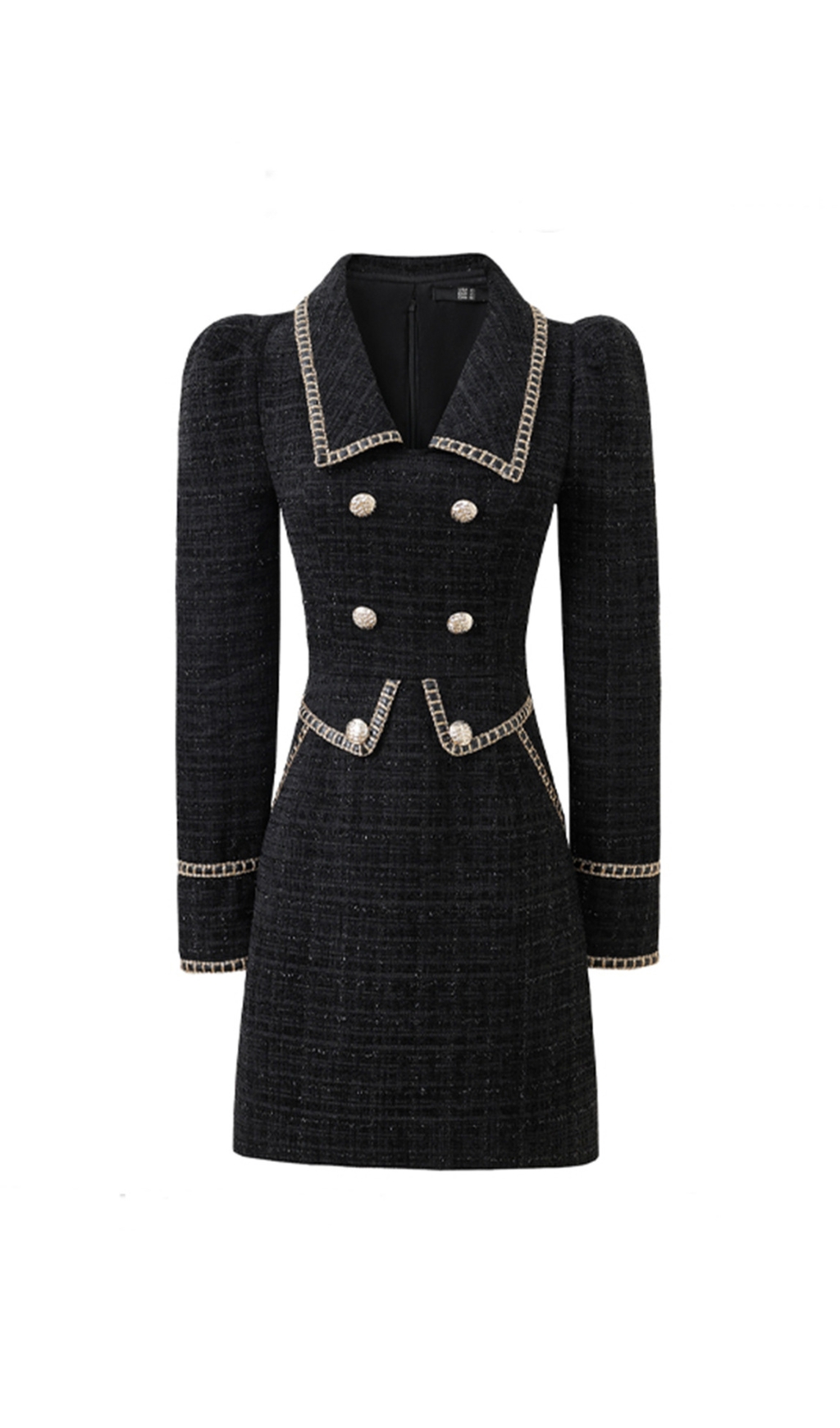 226e3a19c53c744180ce0ebb0e6c68a7.jpg Fashionslee Women Campana Black Long Sleeve Button Mini Dress
