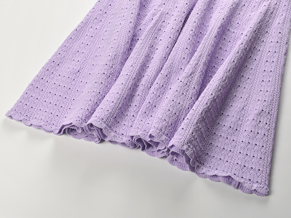 227f816e2b8b7e95b5ca422f16986a6d.jpg Fashionslee Women Lilac Pointelle Knit Mini Dress