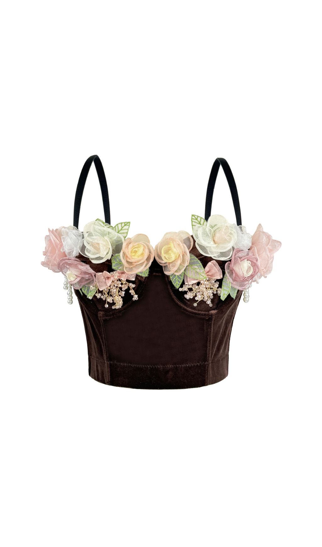 2295f29091f85951afc104d1e9c9184c.jpg Fashionslee Women Jaina 3D Flower Crop Top