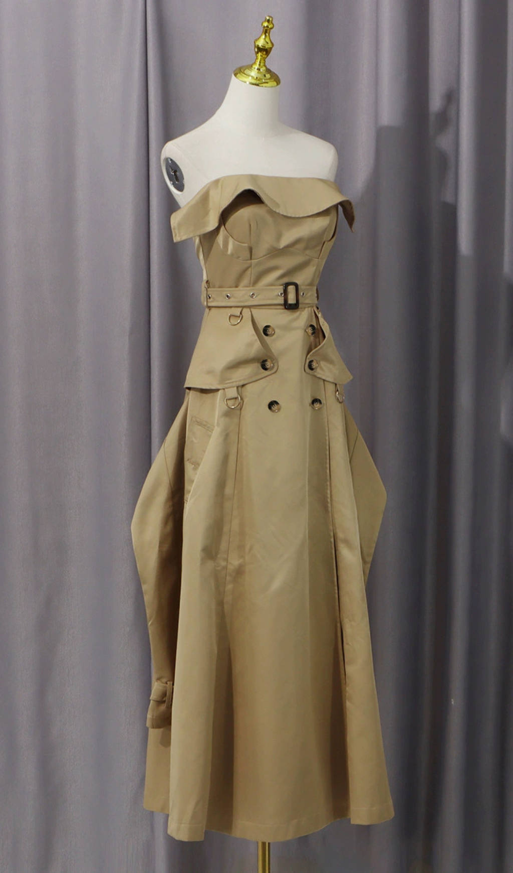 22b1a1cedbab74c23ae20a1065a159d4.png Fashionslee Women Gazelle Strapless Belt Midi Dress