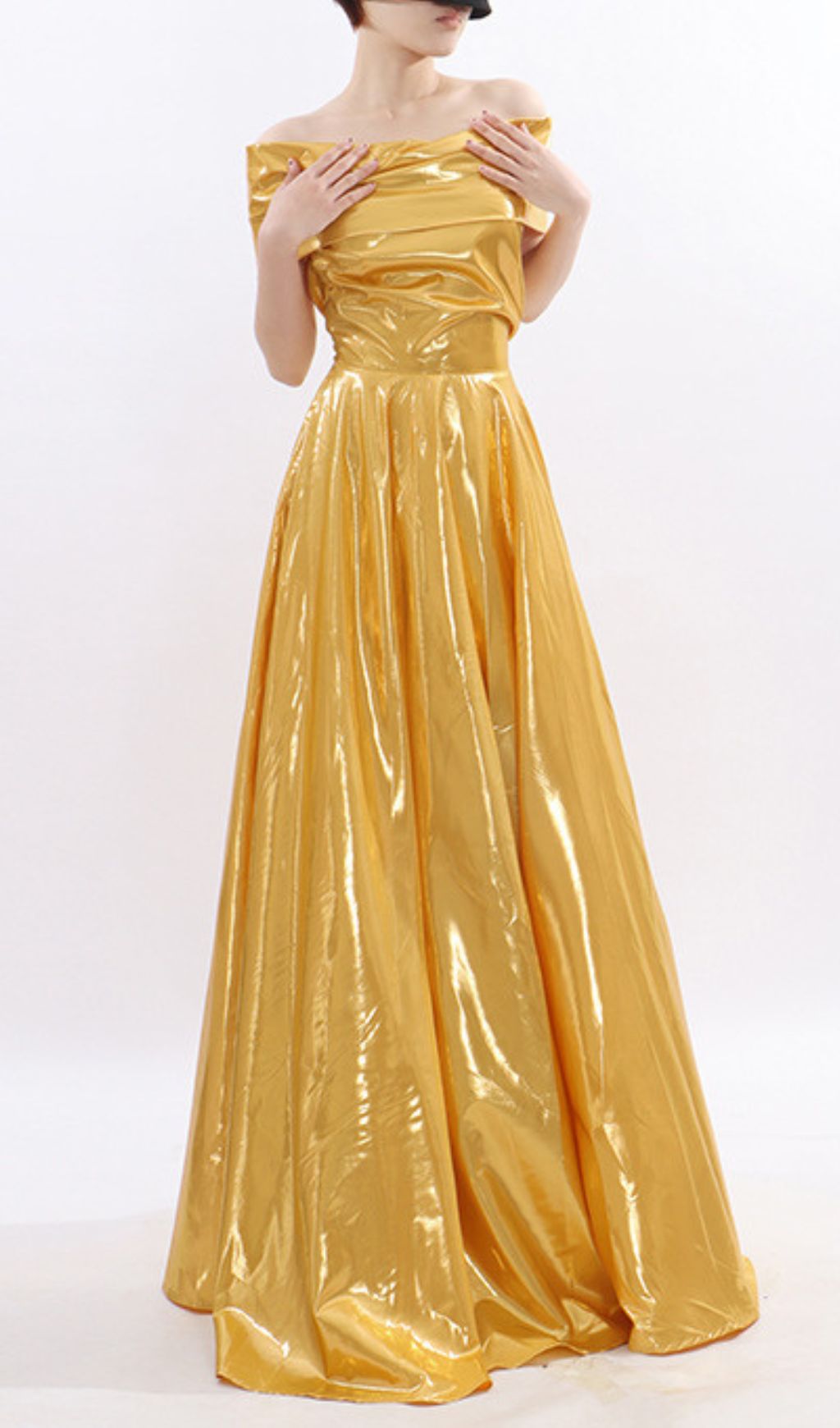 2321cde7ca94c3bc30924df7455d2376.jpg Fashionslee Women Kaliska Gold Off-Shoulder Maxi Dress