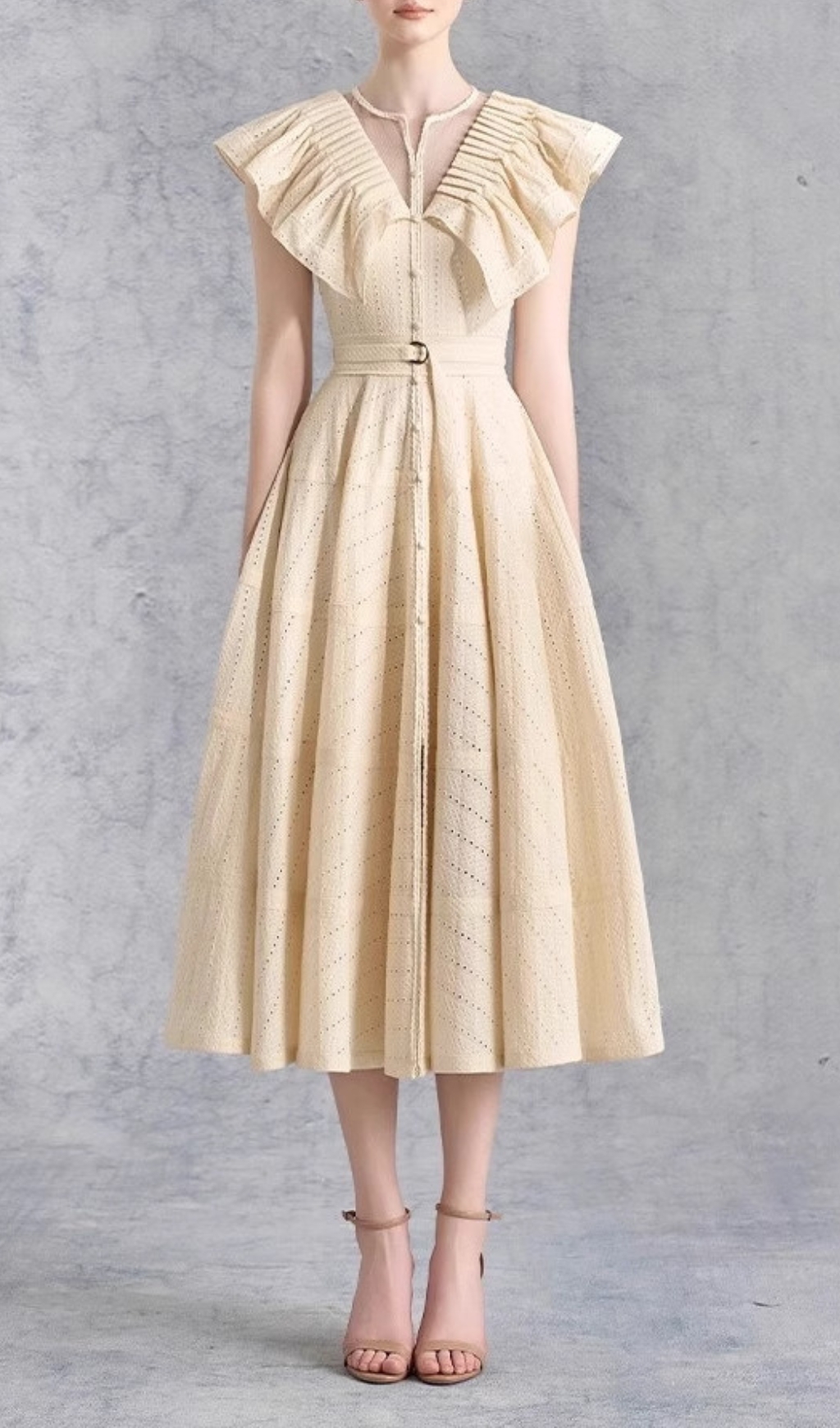 236bee95ddb3aba370918912162dd30f.jpg Fashionslee Women Doris V-Neck Pleated Midi Dress