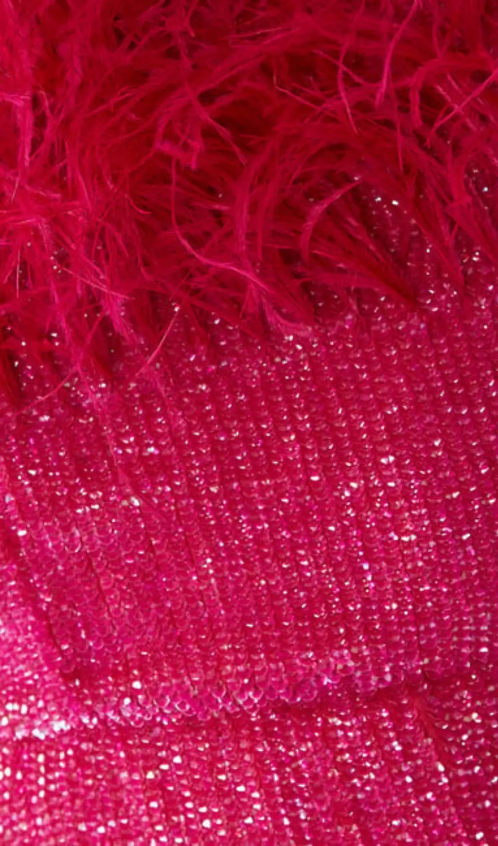 23919e844a0bed0c9f5b334feefa178e.jpeg Fashionslee Women Sequin Feather Strapless Mini Dress In Hot Pink