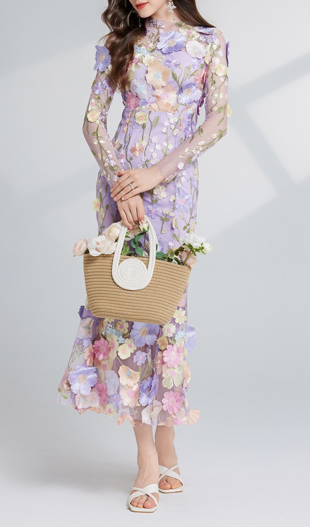 PURPLE FLORAL MESH FISHTAIL MIDI DRESS – VIRAL AESTHETIC - OWNCI PURPLE FLORAL MESH FISHTAIL MIDI DRESS – VIRAL AESTHETIC - OWNCI