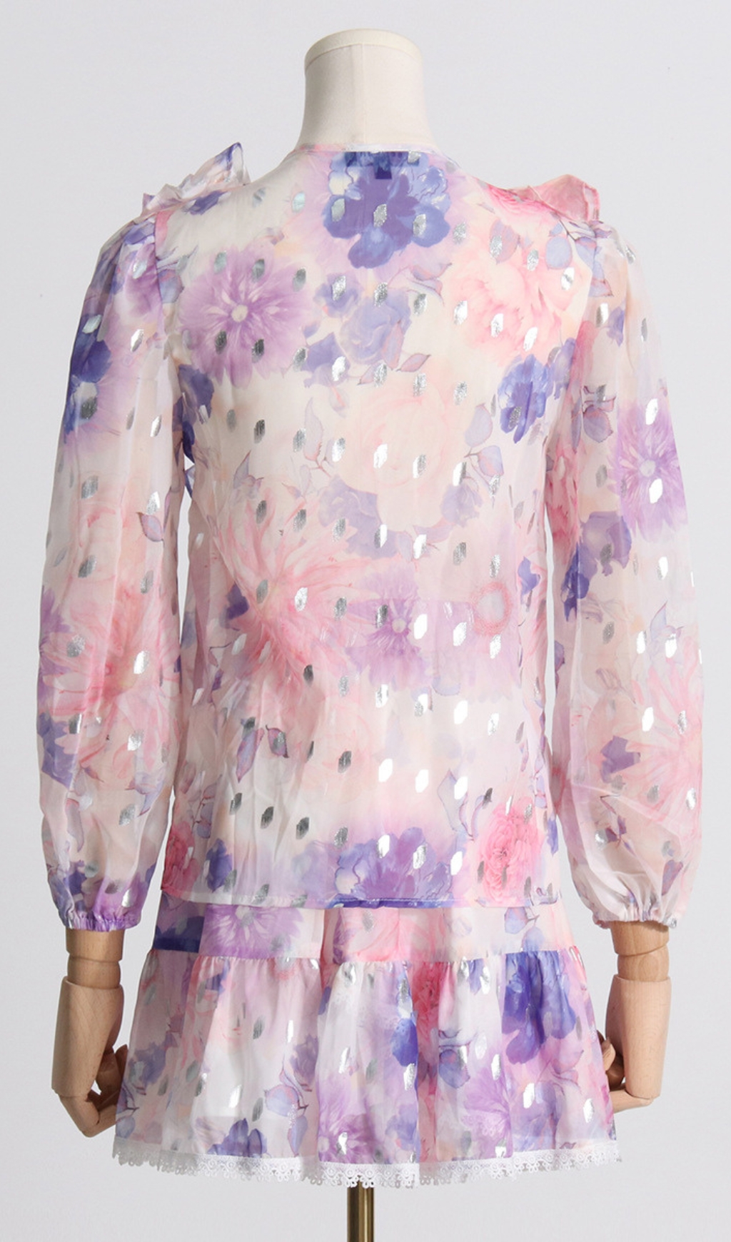 2402353637b1bca69db2030504f4b7d7.jpg Fashionslee Women Elvina Purple Ruffle Printed Skirt Set