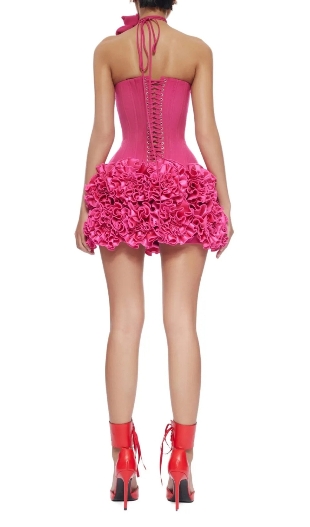 Fashionslee Women Clegg Pink Corset Flower Two-Piece Set
