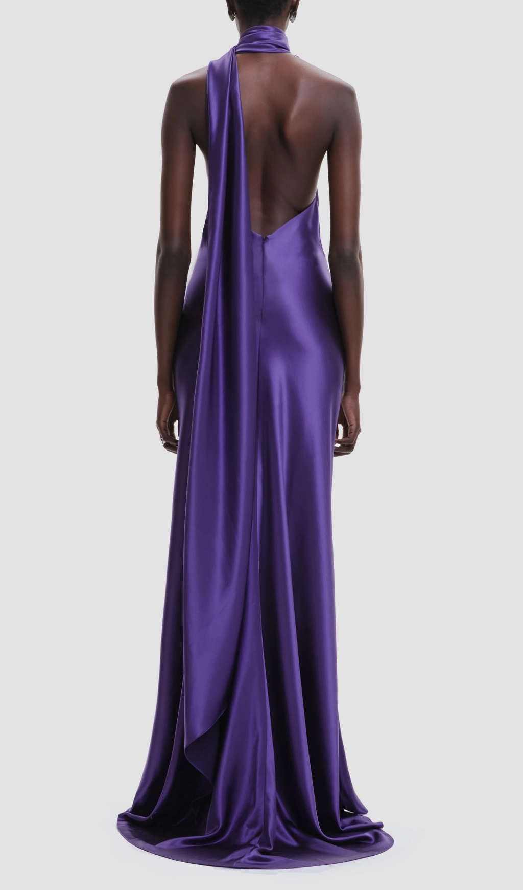 Fashionslee Women Carmelo Purple Flower Halter Maxi Dress