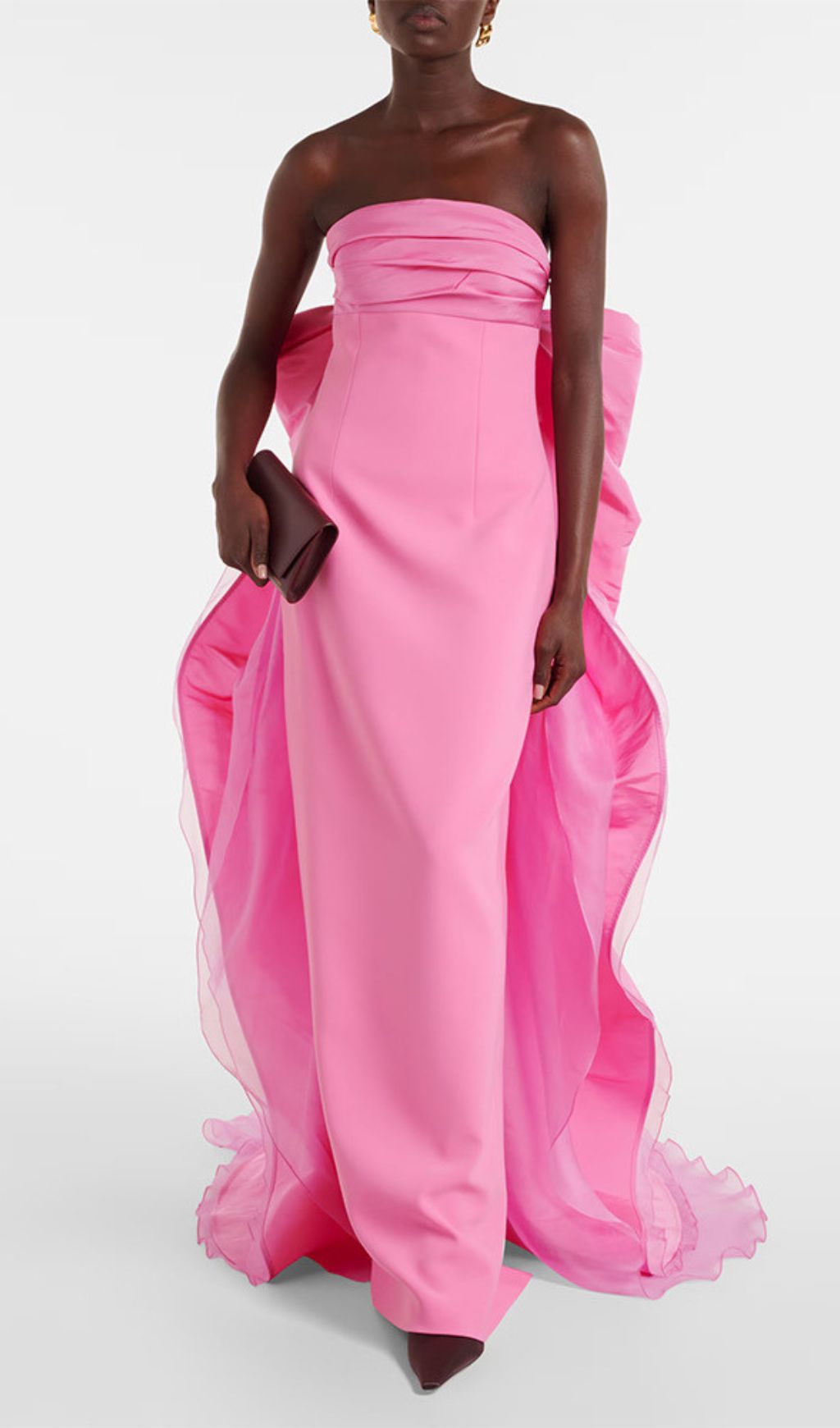 Fashionslee Women Jaiden Pink Strapless Bow Maxi Dress