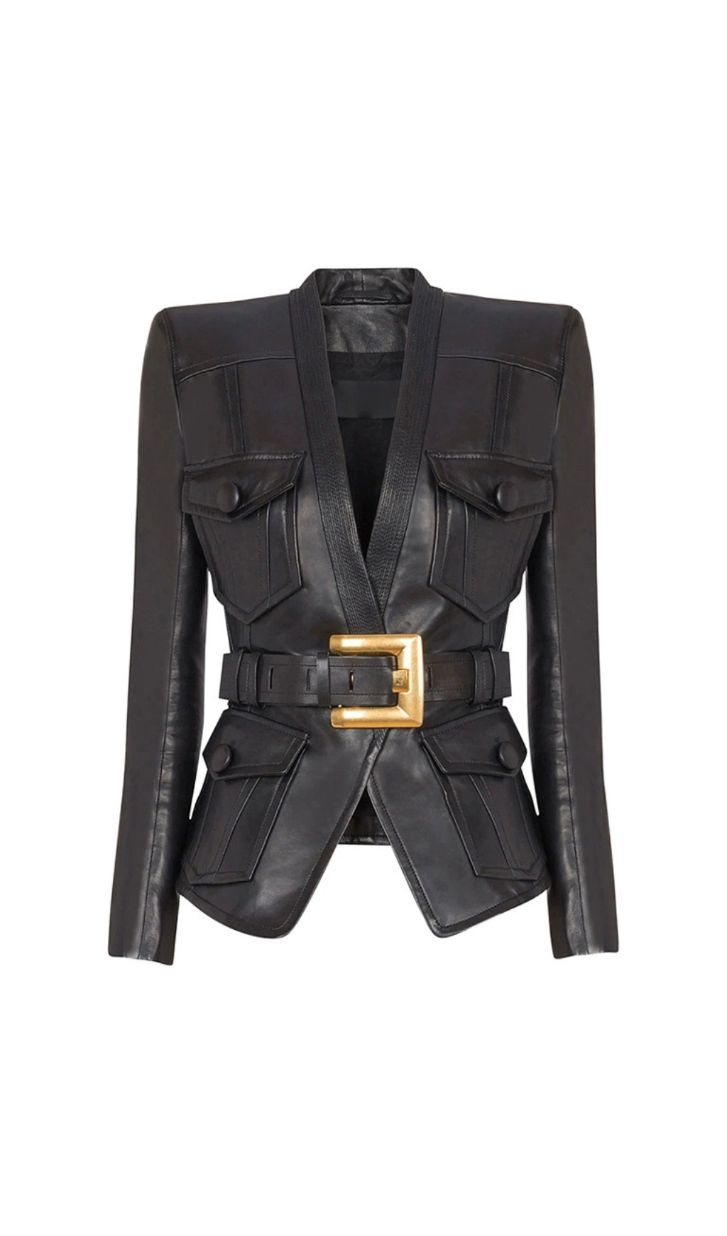 244f41c1e518946ecaf19b99f403594f.jpg Fashionslee Women Gustavo Black Belt Jacket