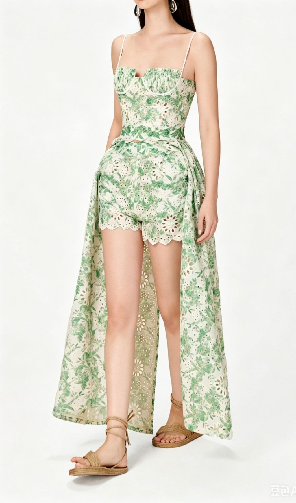 245decc15bbf8f50c6c3e2c847361830.jpg Fashionslee Women Kolby Green Printed Maxi Dress & Shorts Set