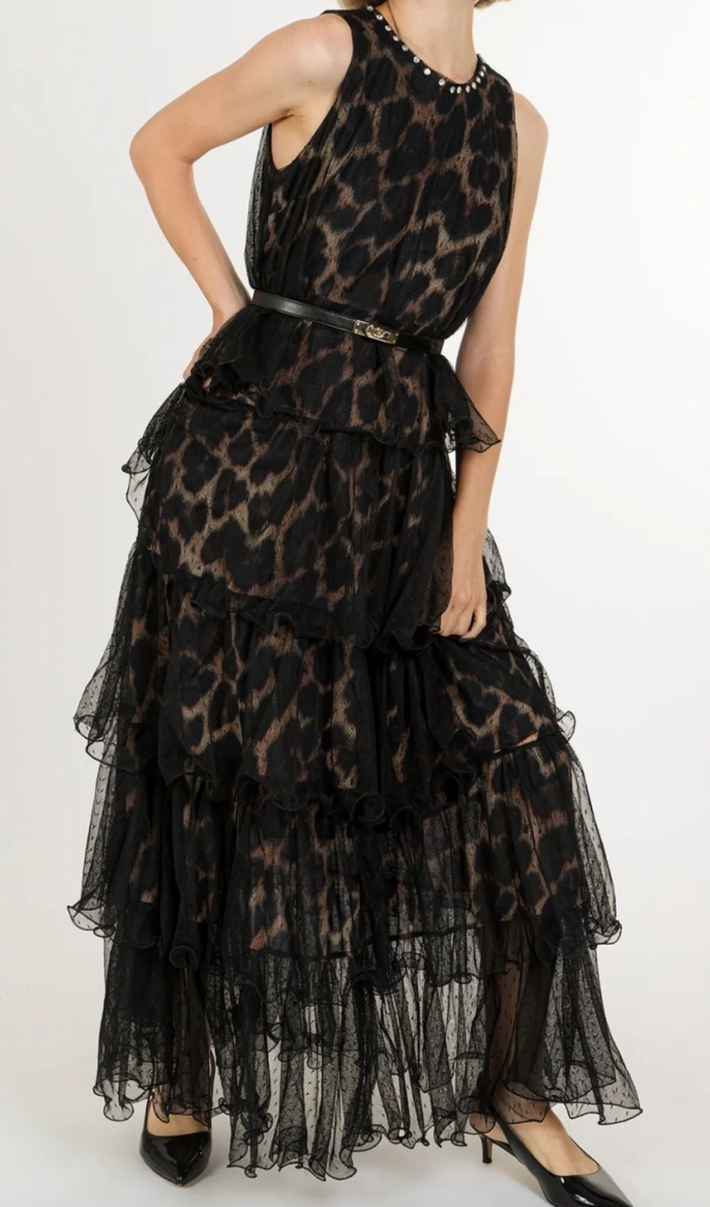 2464af5faa021e9a0c9cdb039057f603.jpg Fashionslee Women Kaelyn Leopard Mesh Maxi Dress