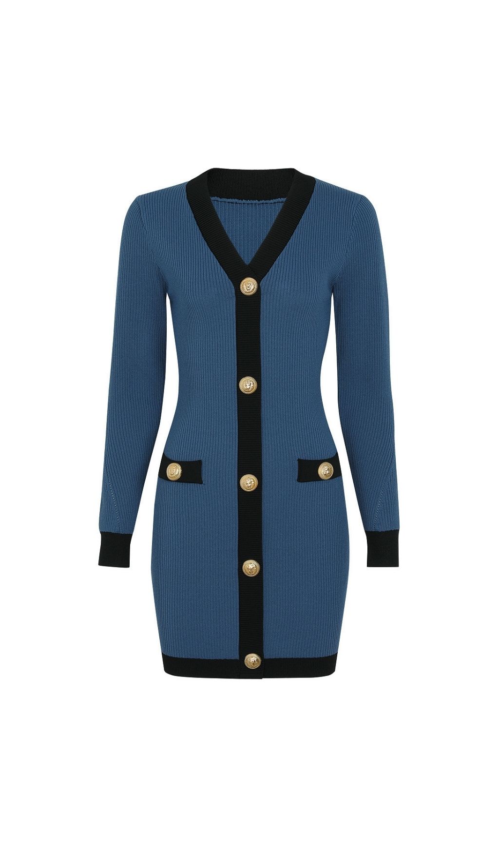 Fashionslee Women Kavita Knit Long Sleeve Mini Dress