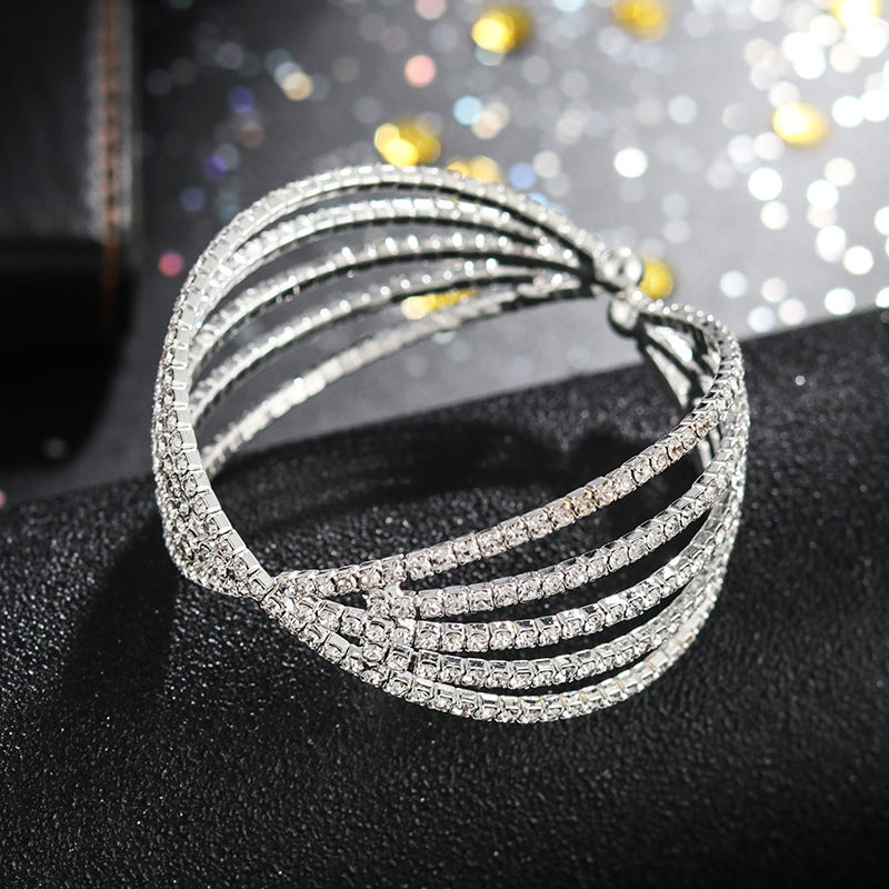 249defe255fc196a86b78ec66e3cebe4.jpeg Fashionslee Women Silver Diamante Cuff Bracelet
