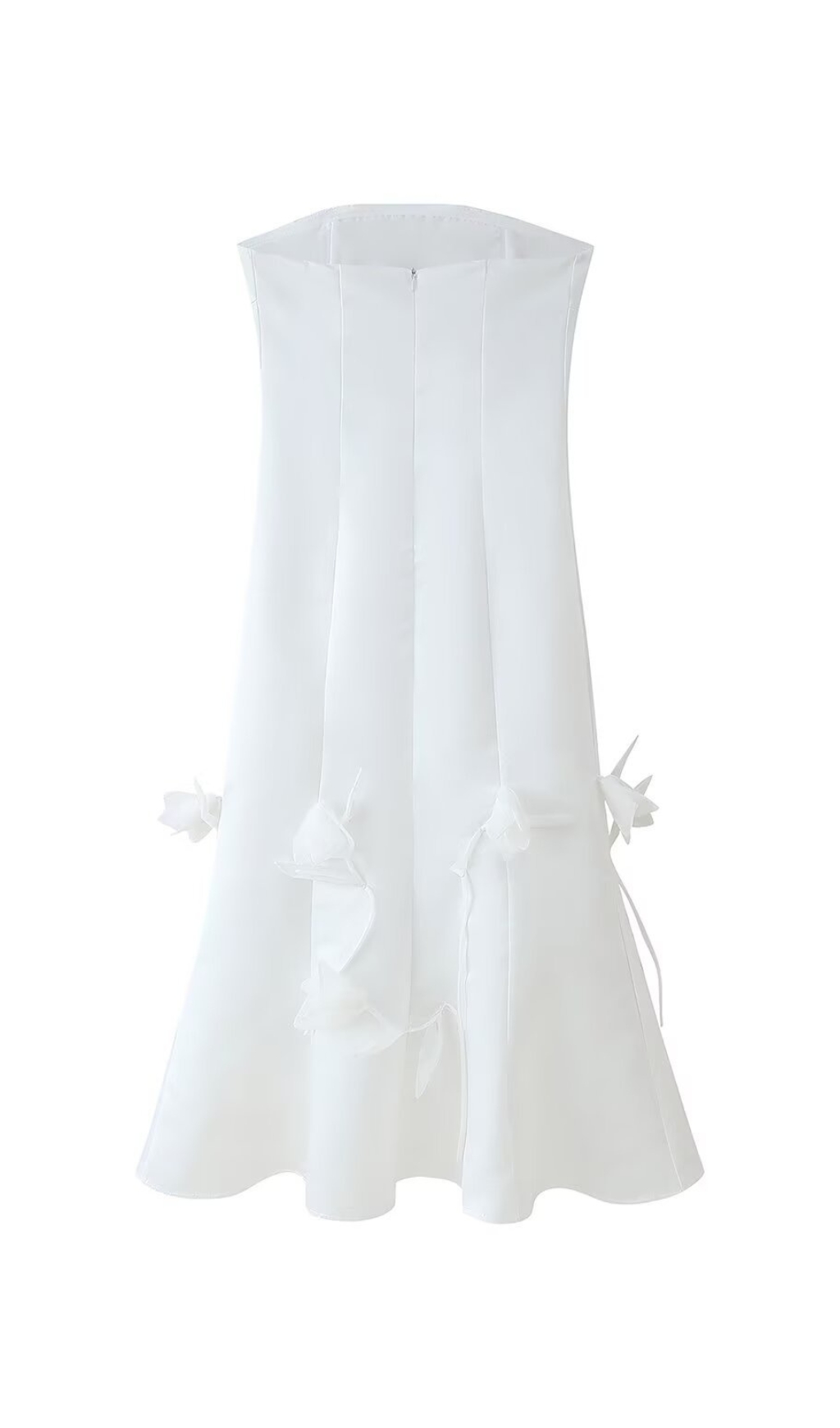 Fashionslee Women Echo White Strapless Flower Midi Dress