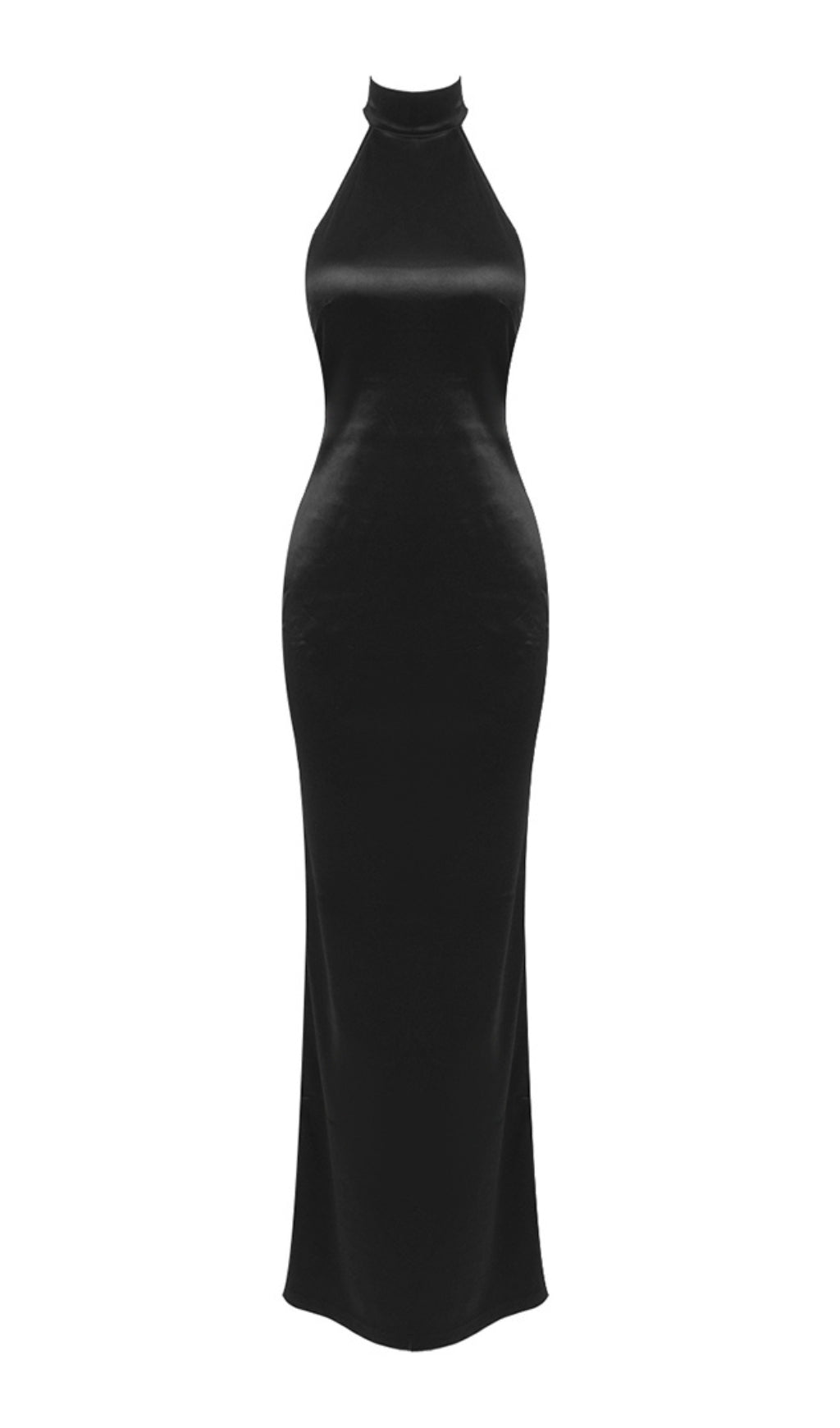 Fashionslee Women Birger Black Halter Pearl Backless Maxi Dress
