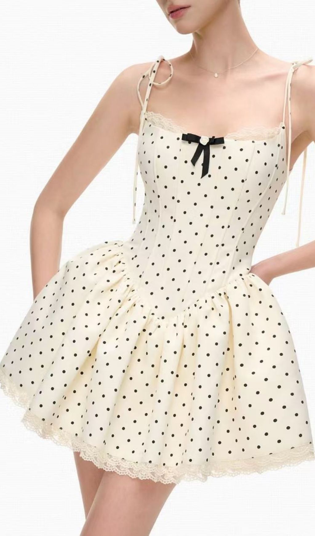 2592c583ebb2e9df4ef61c2105fceb91.jpg Fashionslee Women Katrien Strappy Dot Corset Mini Dress