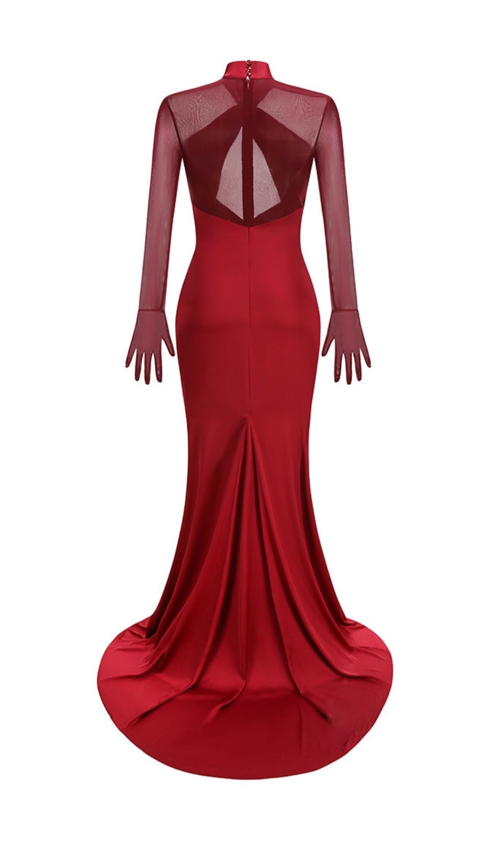 25a2d224d341c97a4556e92004b59bb7.jpg Fashionslee Women Khadiga Red Long Sleeve Gown