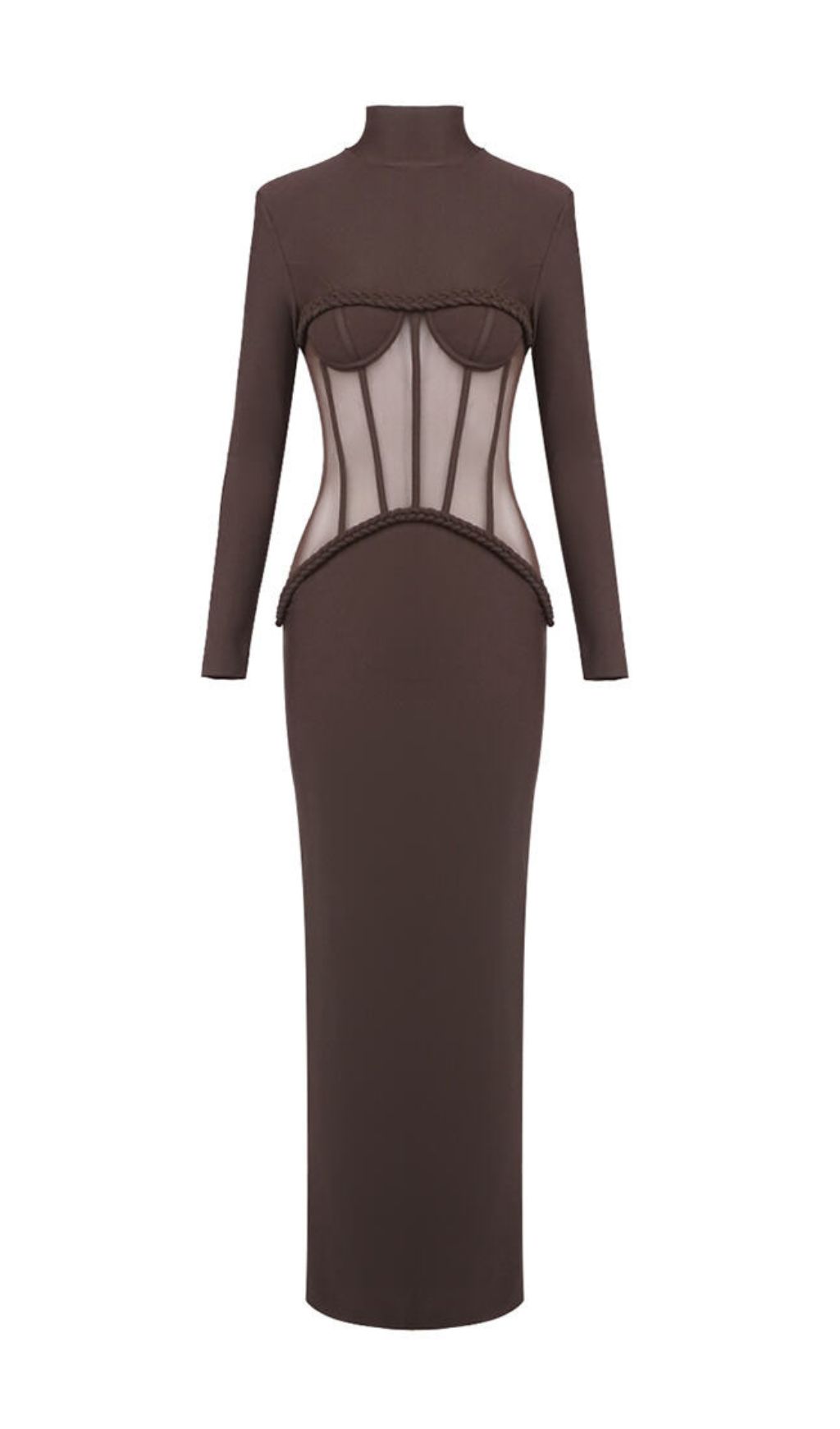 25ac70af9434306f9e388af7eed1f48f.jpg Fashionslee Women Gravity Coffee Corset Long Sleeve Maxi Dress