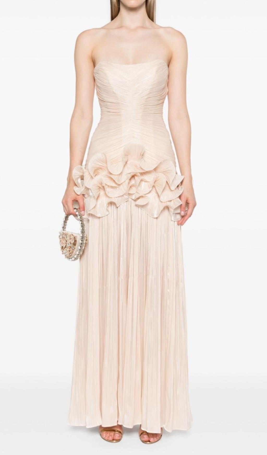 25c8df3942f44f55ed7a833e287afb98.jpg Fashionslee Women Dayna Strapless Ruffle Maxi Dress
