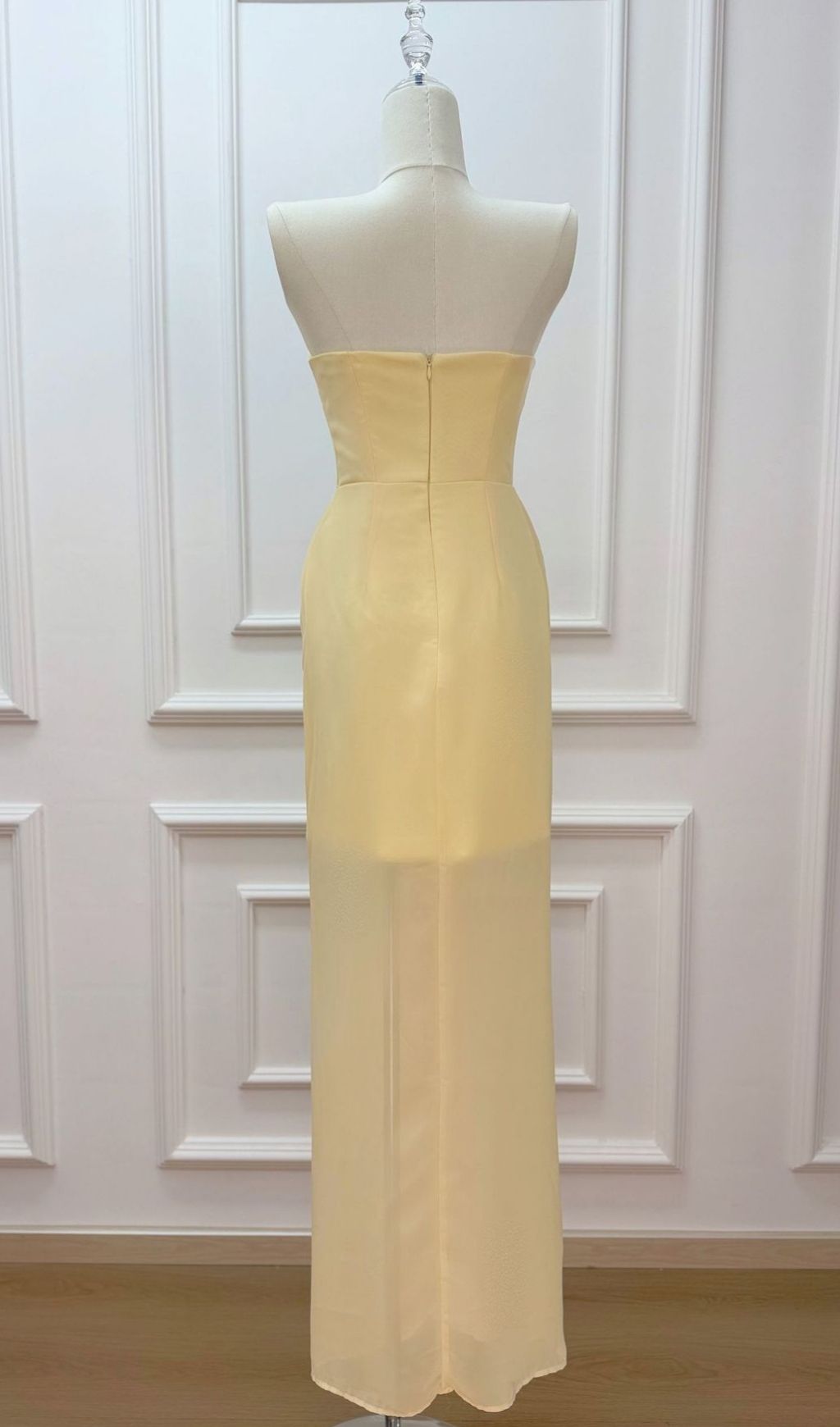 Fashionslee Women Kayley Strapless Pleated Maxi Dress With Shawl
