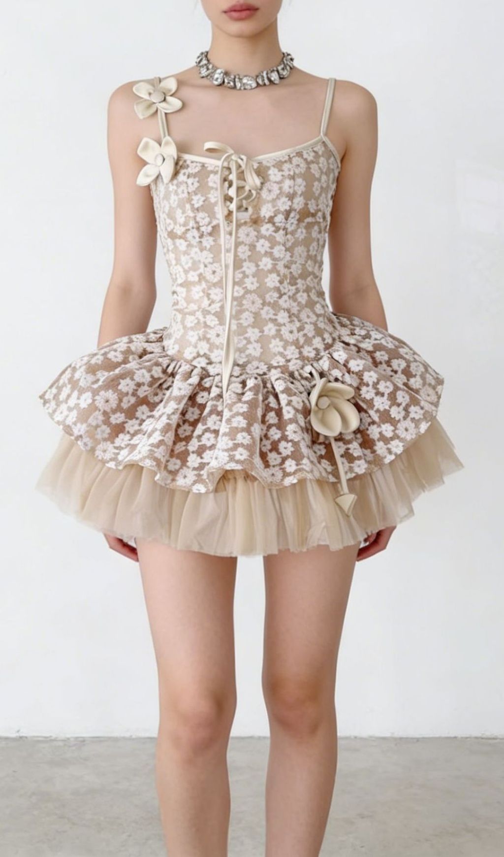 Fashionslee Women Kerstin Floral Mesh Mini Dress