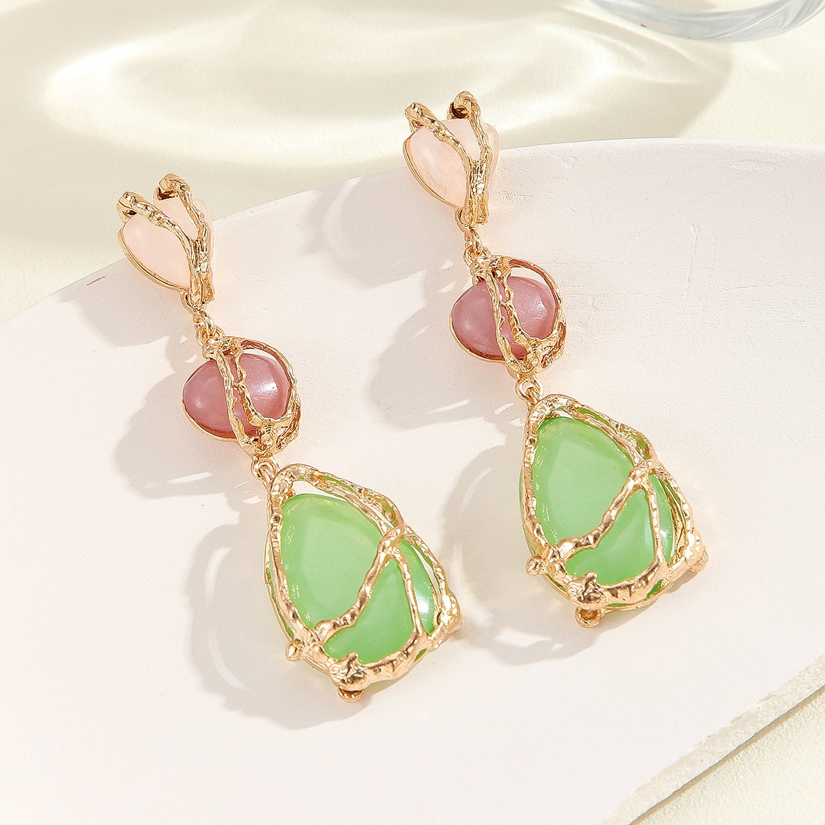 VIRAL CYRILLA DROP EARRINGS IN GOLD - OWNCI