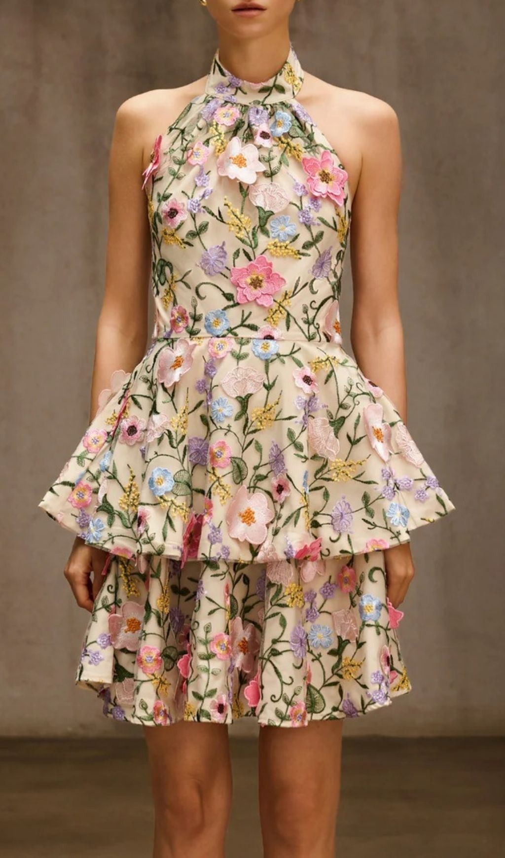266a4ac41ee71b797b4c378bac6a5abf.jpg Fashionslee Women Dyllis Halterneck Flower Embroidered Mini Dress