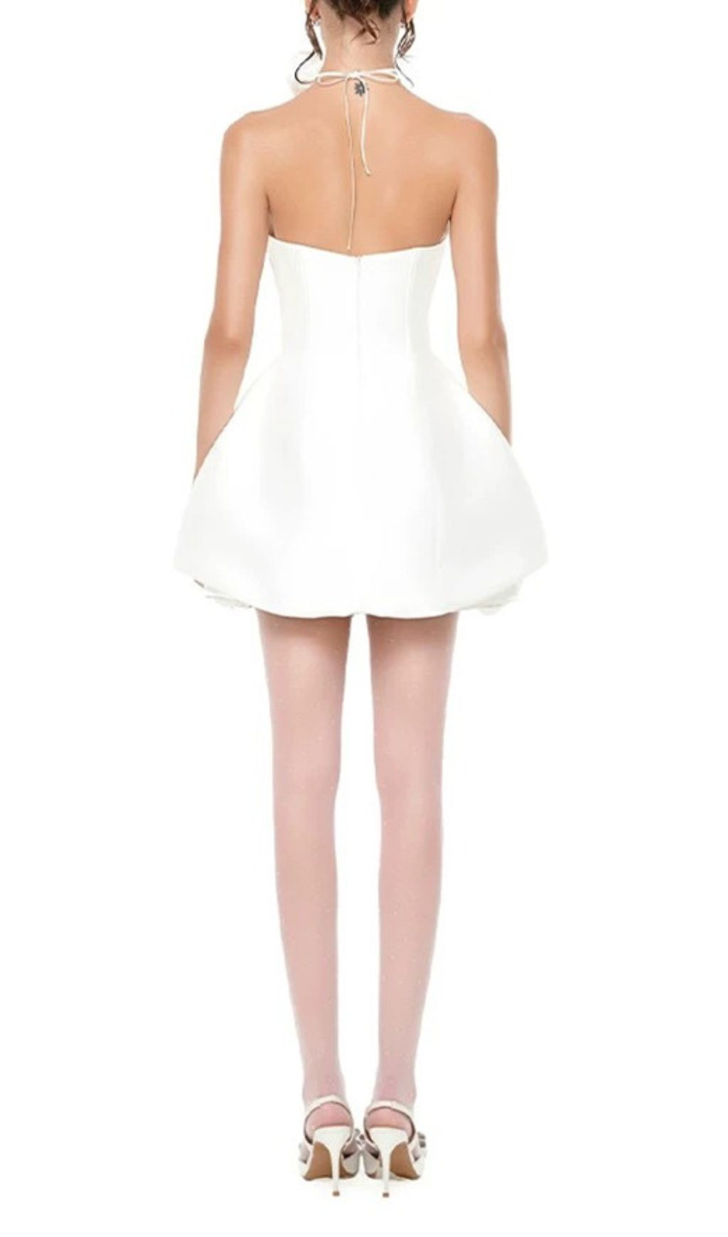 Fashionslee Women Ildiko White Strapless Corset Flower Mini Dress