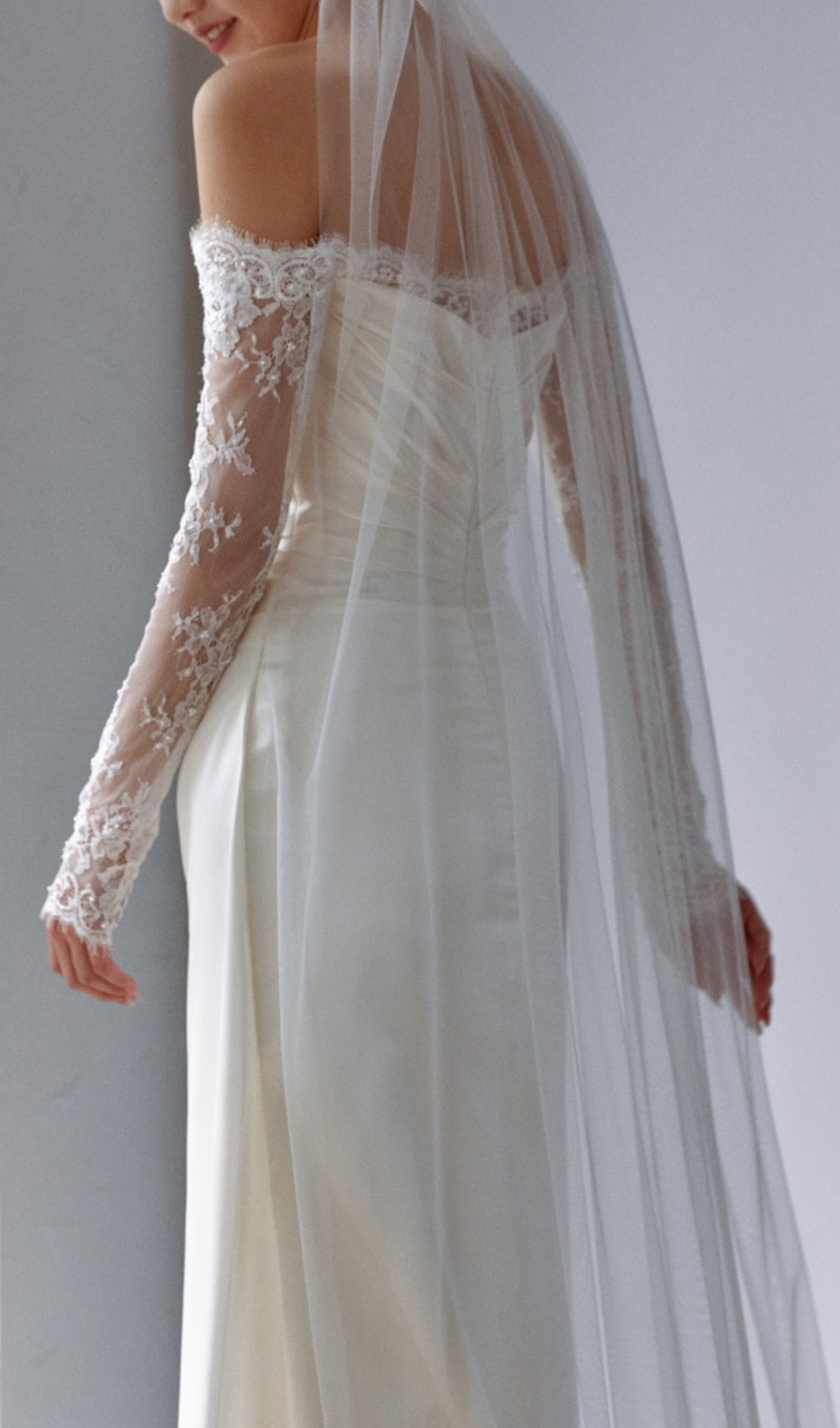 Fashionslee Women Colleen White Off Shoulder Lace Wedding Dress