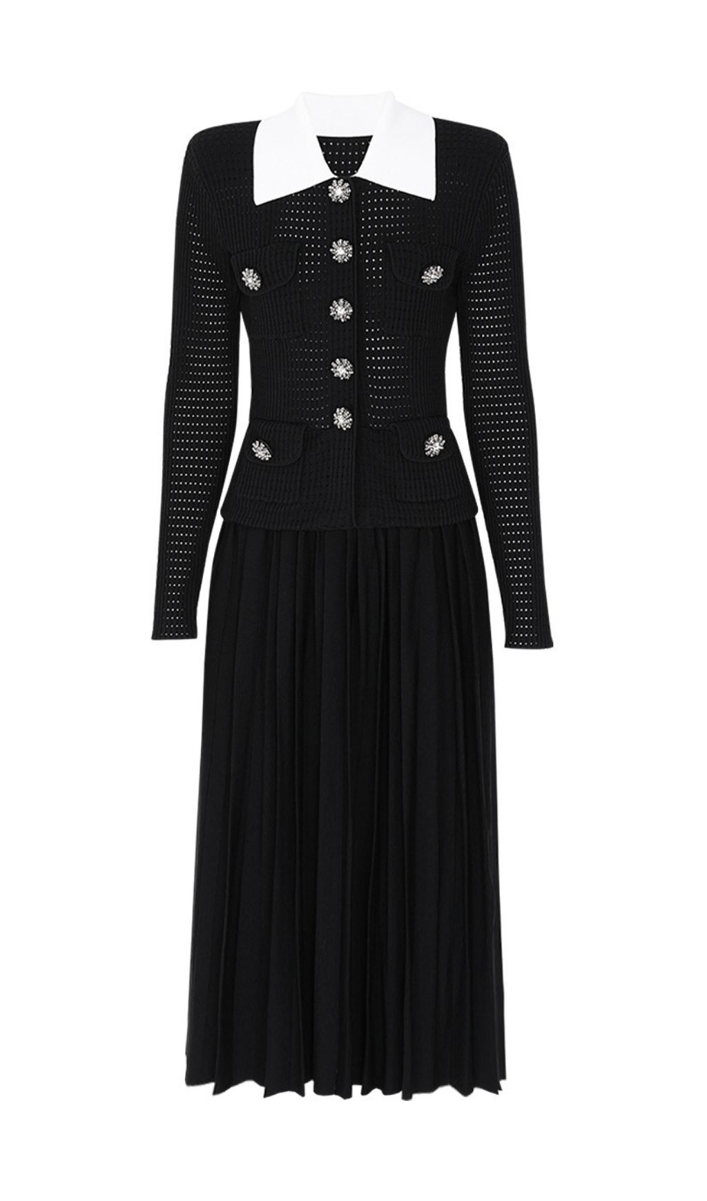 Fashionslee Women Kary Long Sleeve Knit Midi Dress