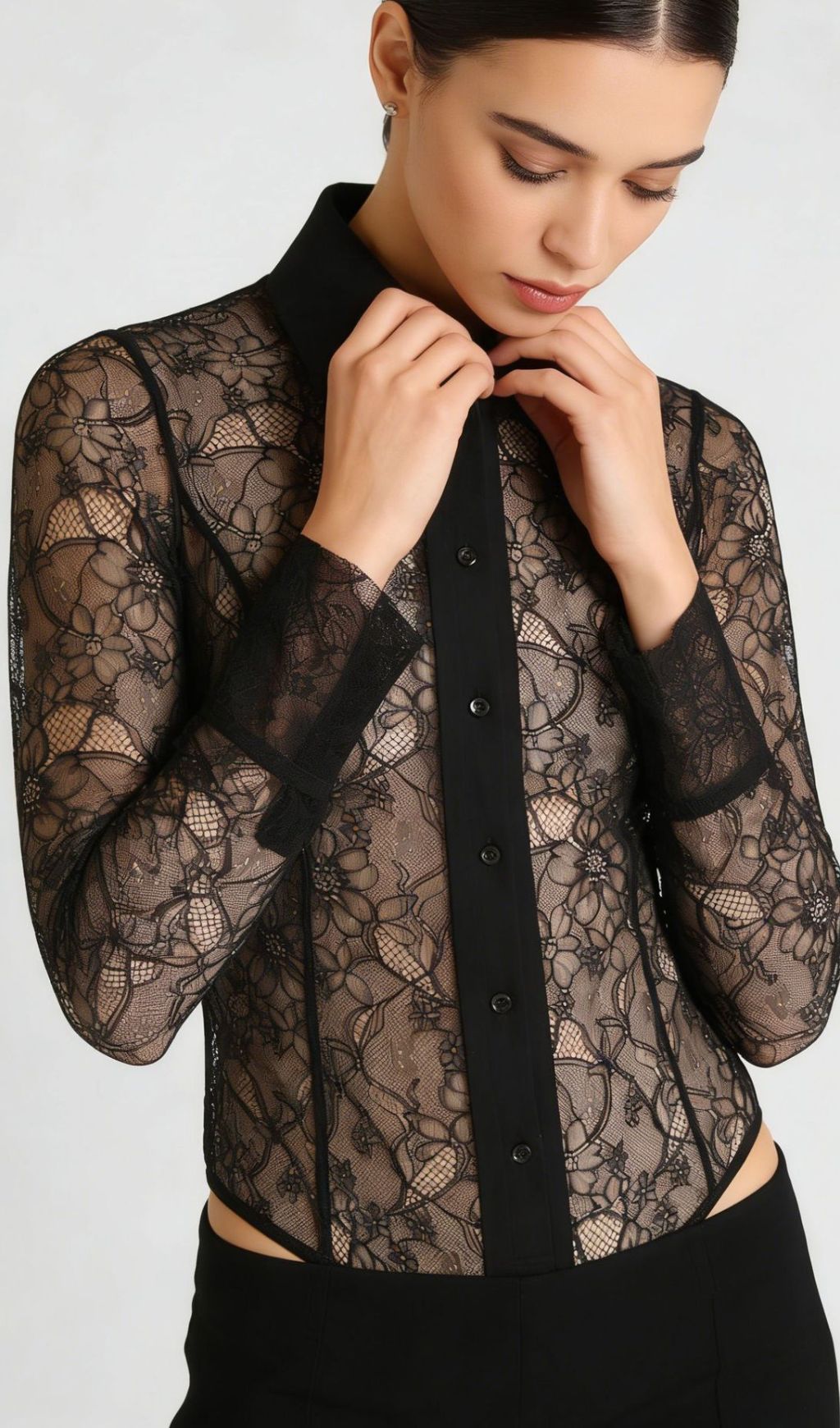 279c49a6f62fbd07e7607395102a3864.jpg Fashionslee Women Kalliyan Black Lace Bodysuit