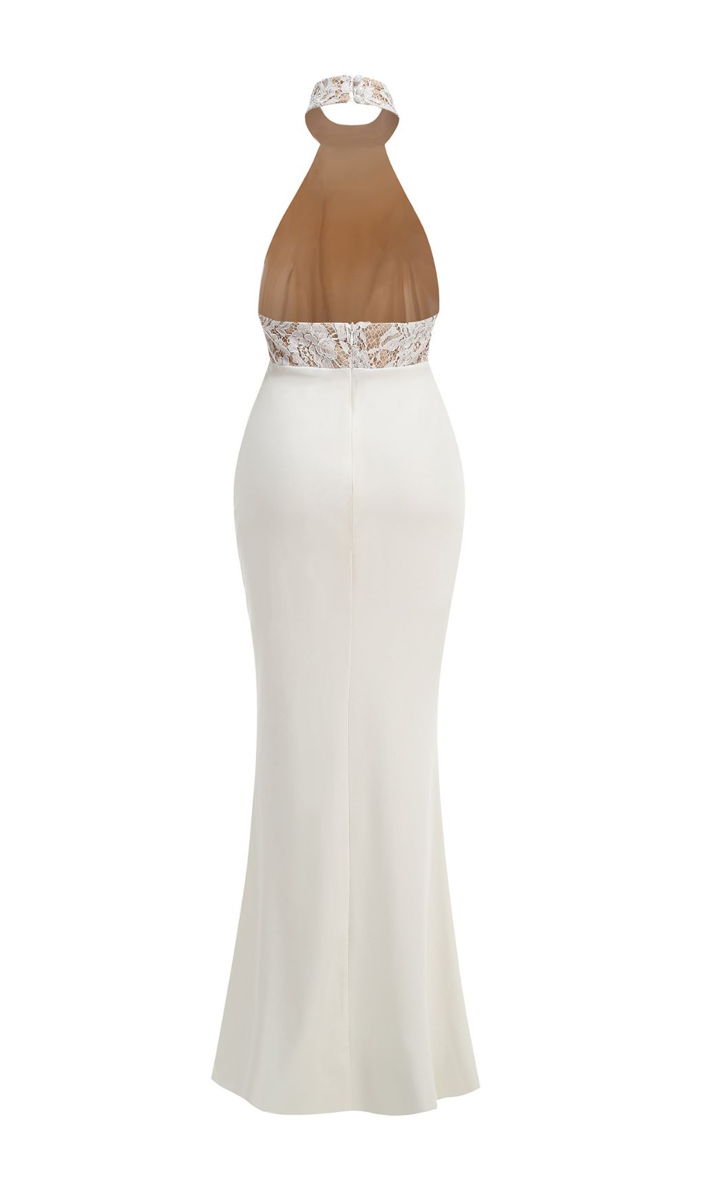 27b93c857bdf3ba3f9ae4969dccc6e88.jpg Fashionslee Women Halina White Halter Lace Maxi Dress