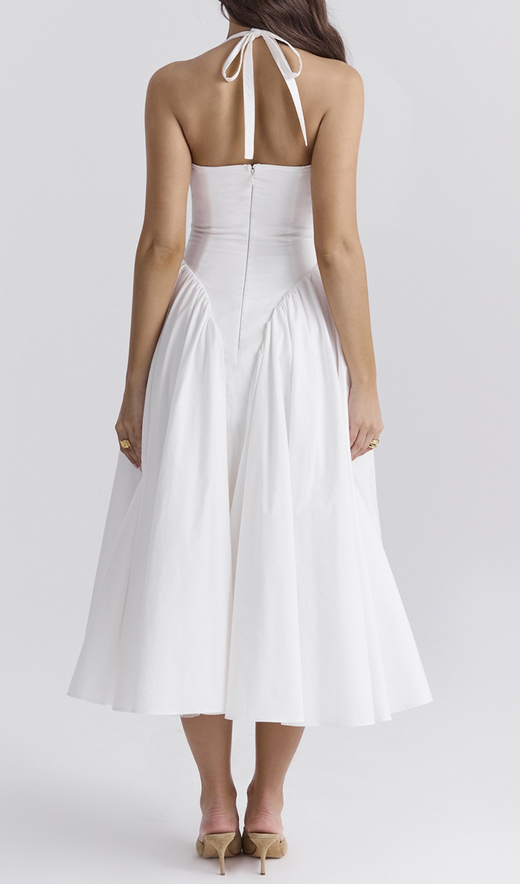 WHITE HALTER MIDI DRESS TRENDING AESTHETIC - OWNCI WHITE HALTER MIDI DRESS TRENDING AESTHETIC - OWNCI