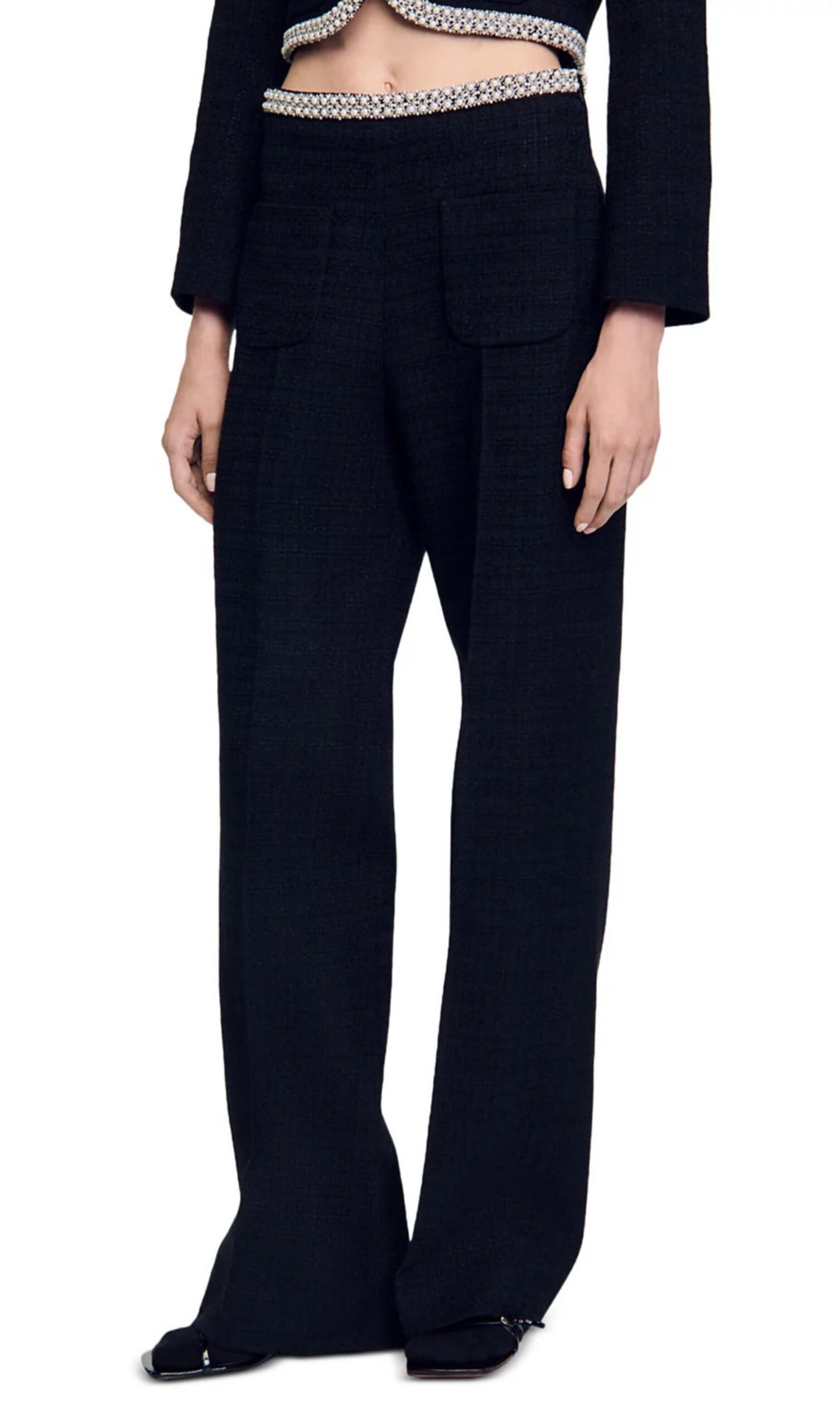 283a00a61f02208733007c6cde88d9dc.jpg Fashionslee Women Vaya Beaded Tweed Pants