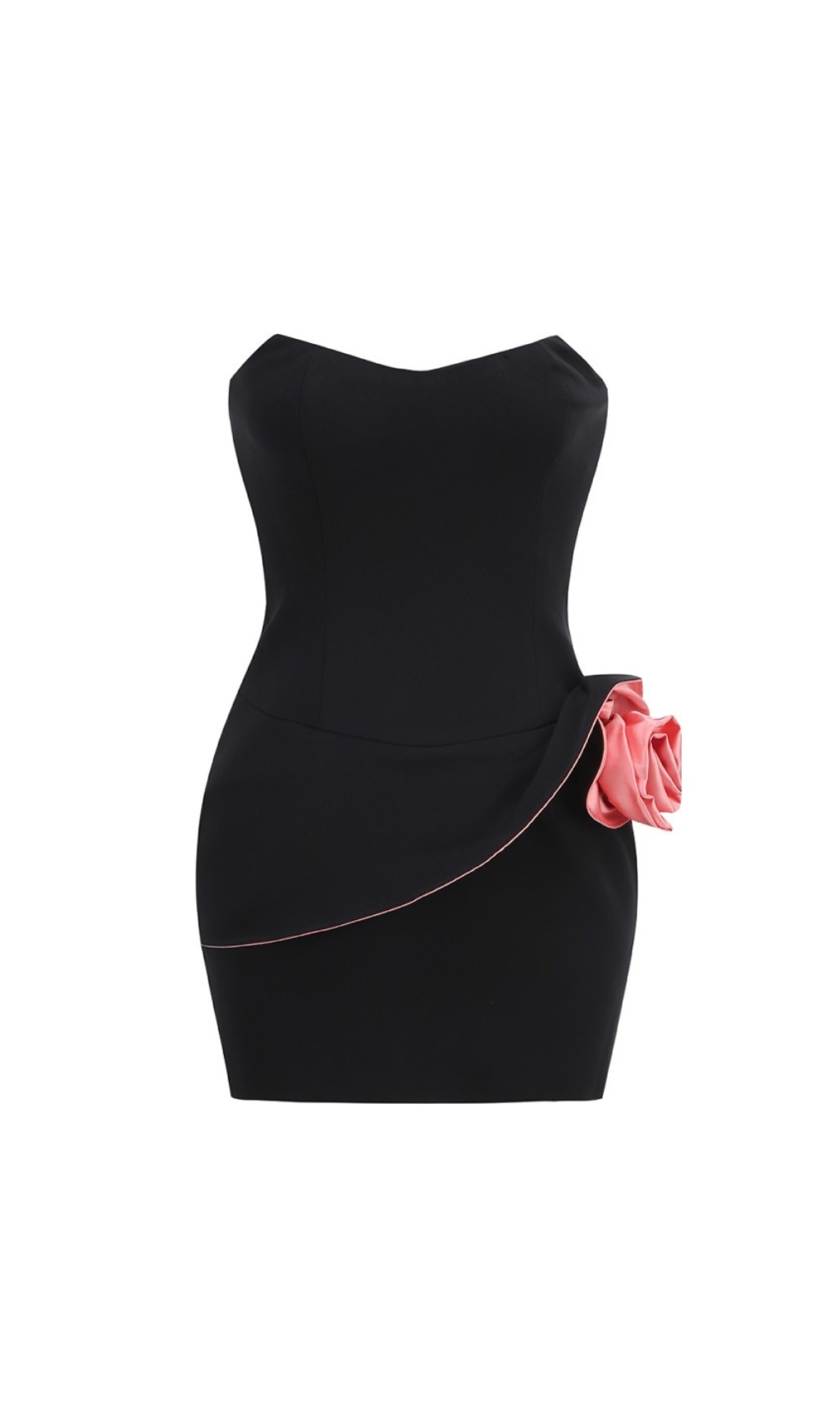 284fbbc7b928b525a7cad057abae2e38.jpg Fashionslee Women Brynlee Black Strapless Flower Mini Dress