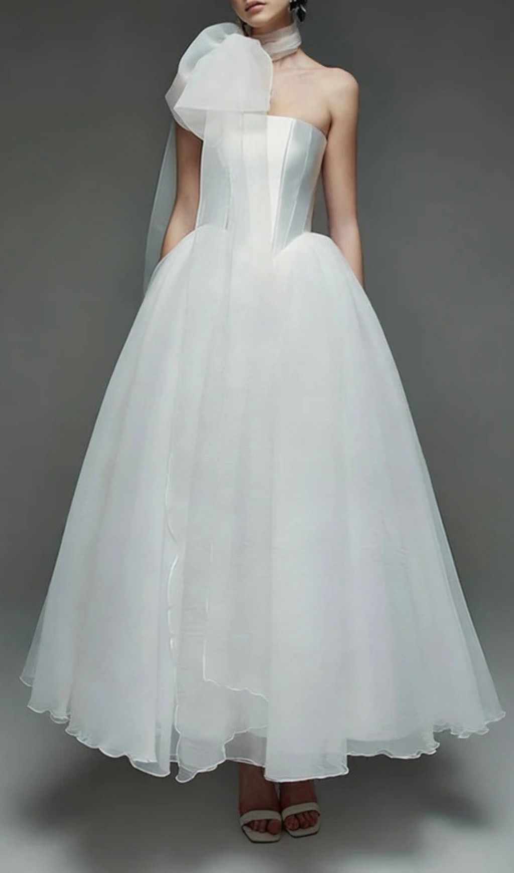 286cf2d5468a03fa2d161f02b5936a9a.jpg Fashionslee Women Keena White Strapless Corset Mesh Wedding Dress